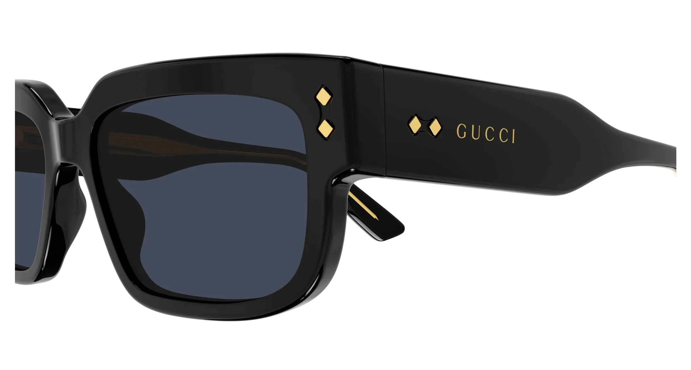 Gucci GG1218S 001 Occhiali da sole Acetato Nero Grigio Squadrata Normale - immagine 4