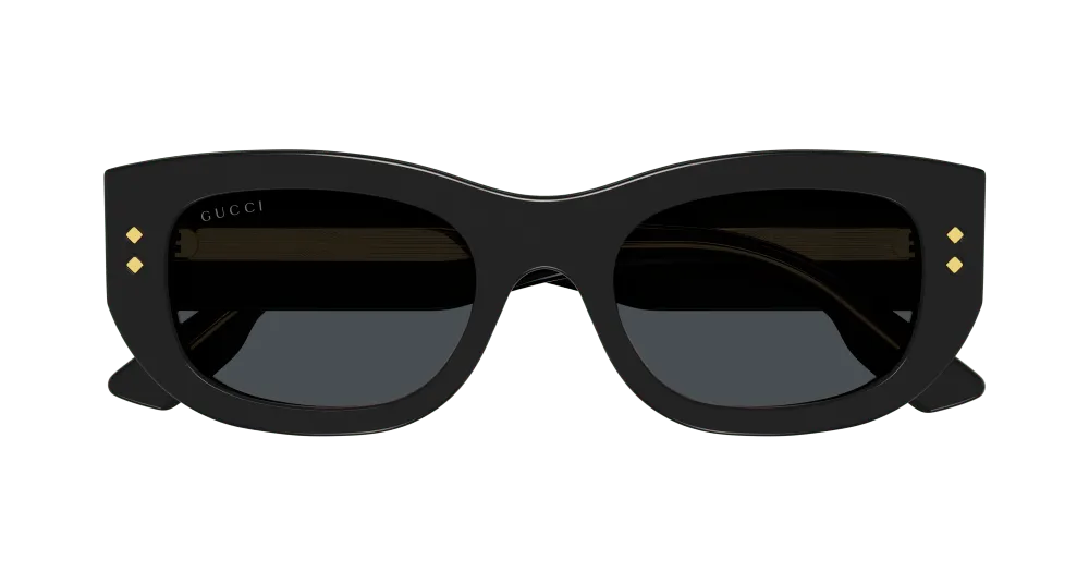 Gucci GG1215S 002 Occhiali da sole Acetato Nero Grigio Squadrata Normale - immagine 2