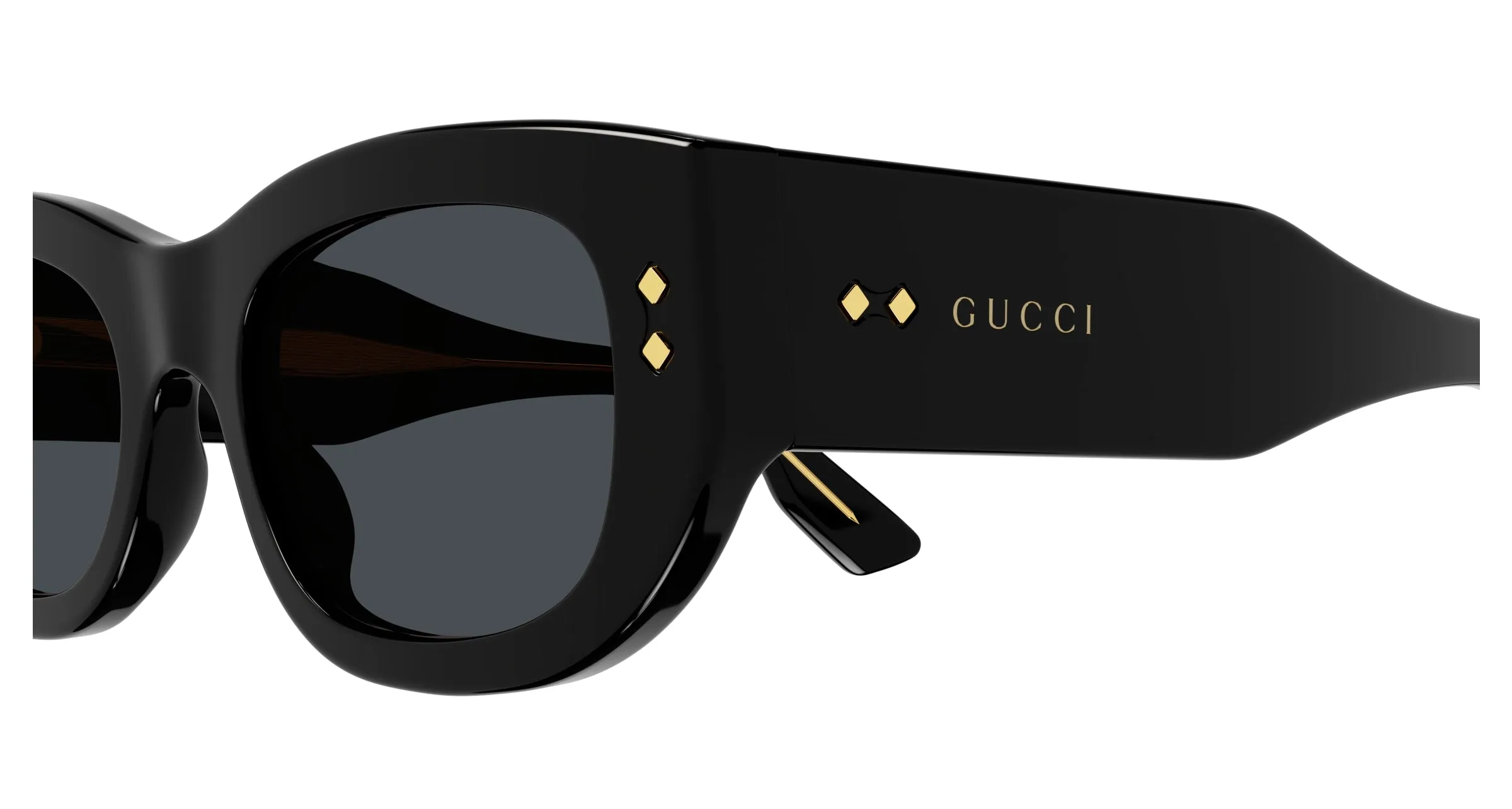 Gucci GG1215S 002 Occhiali da sole Acetato Nero Grigio Squadrata Normale - immagine 4