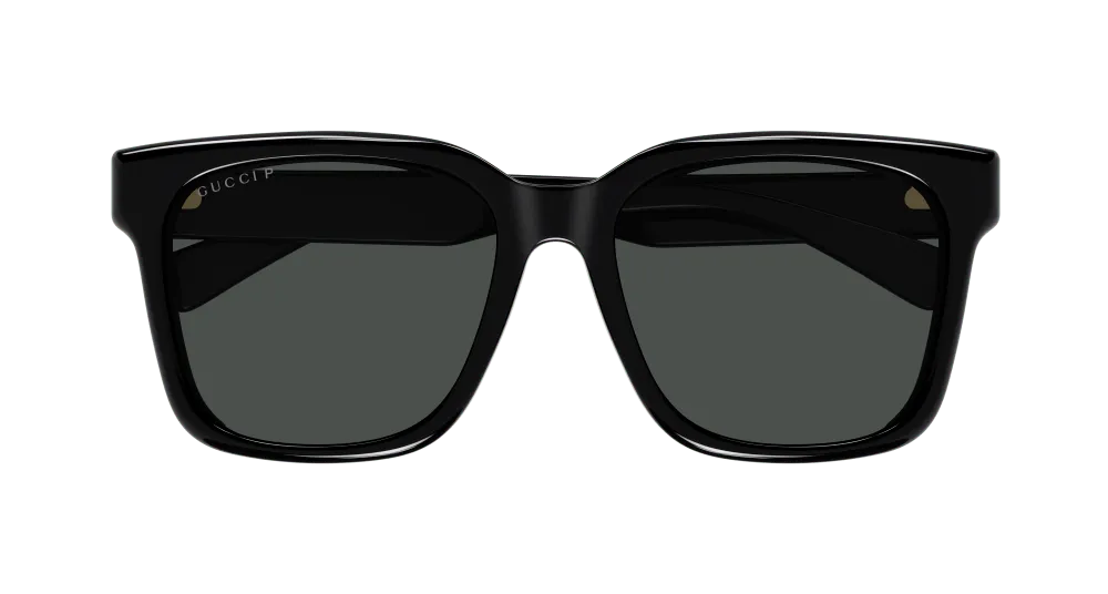 Gucci GG1175SK 001 Occhiali da sole Acetato Nero Grigio Squadrata Polarizzata - immagine 2