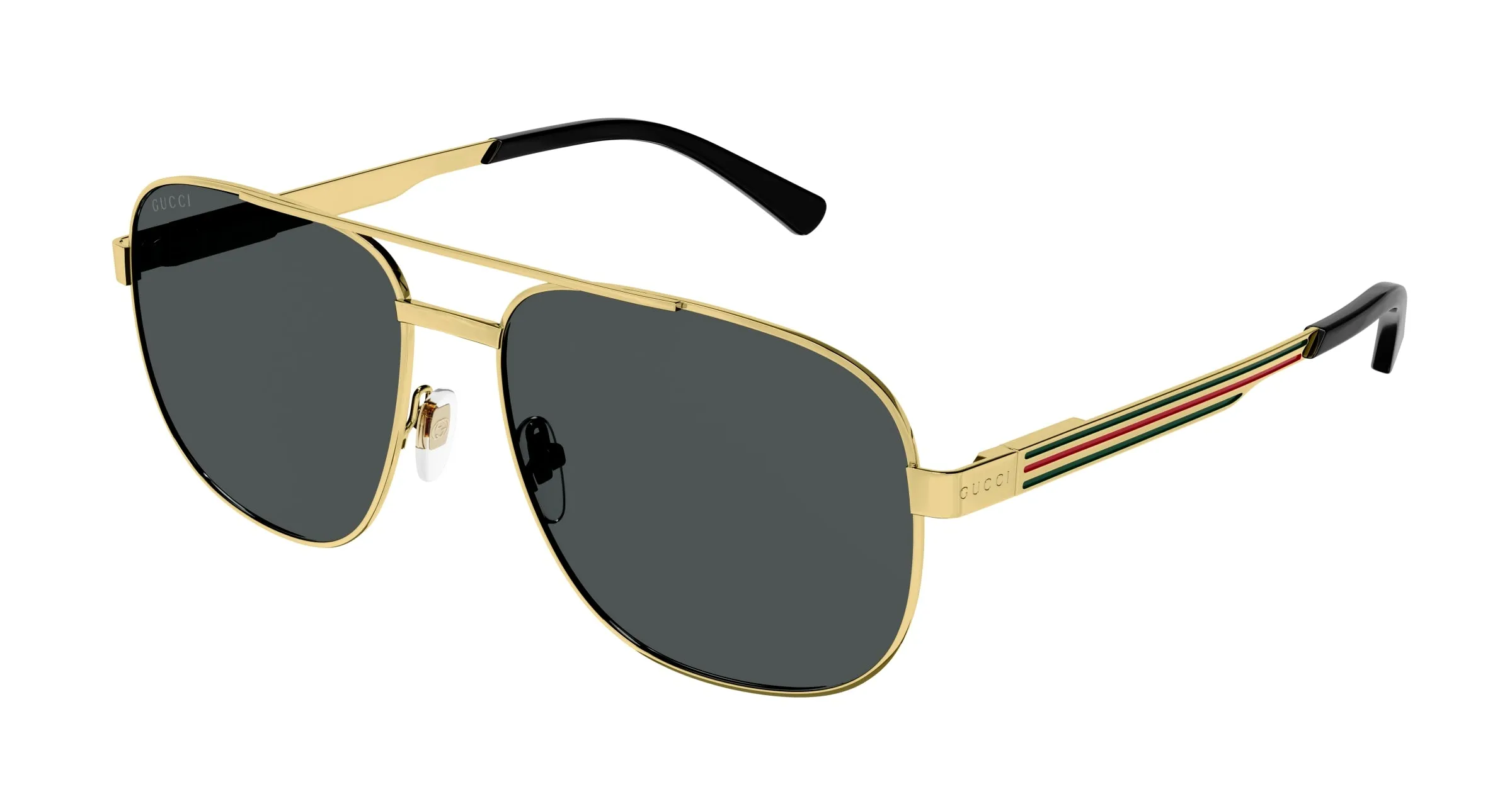 Gucci GG1223S 002 Occhiali da sole Metallo Oro Grigio Squadrata Normale - immagine 1