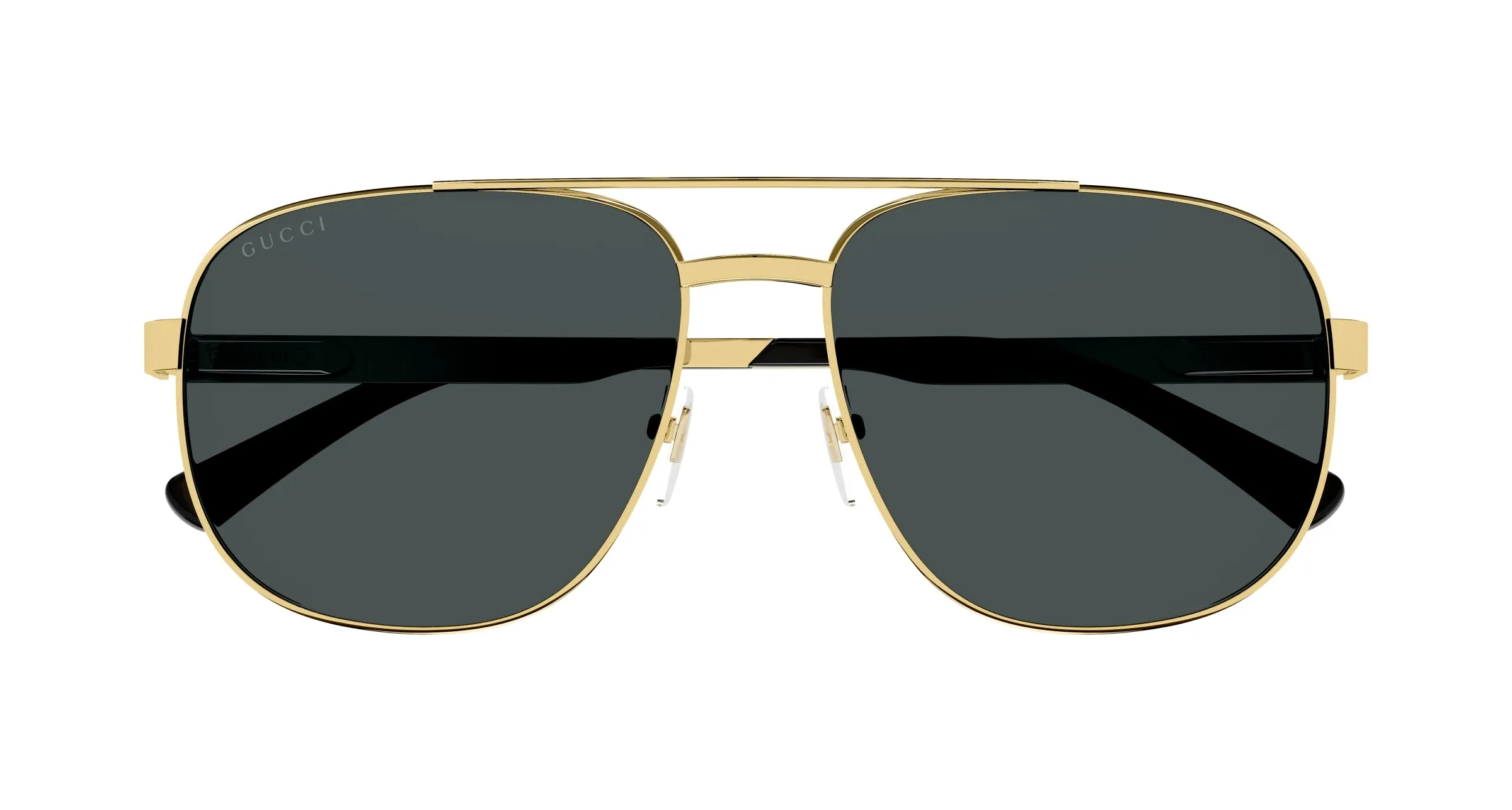 Gucci GG1223S 002 Occhiali da sole Metallo Oro Grigio Squadrata Normale - immagine 3