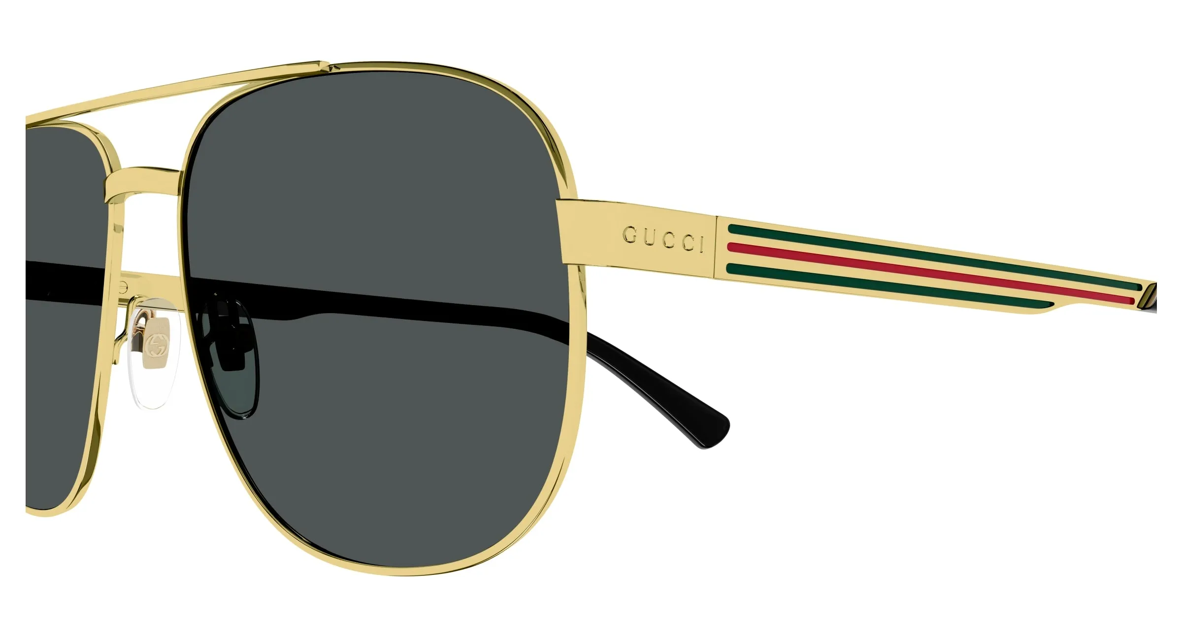 Gucci GG1223S 002 Occhiali da sole Metallo Oro Grigio Squadrata Normale - immagine 4