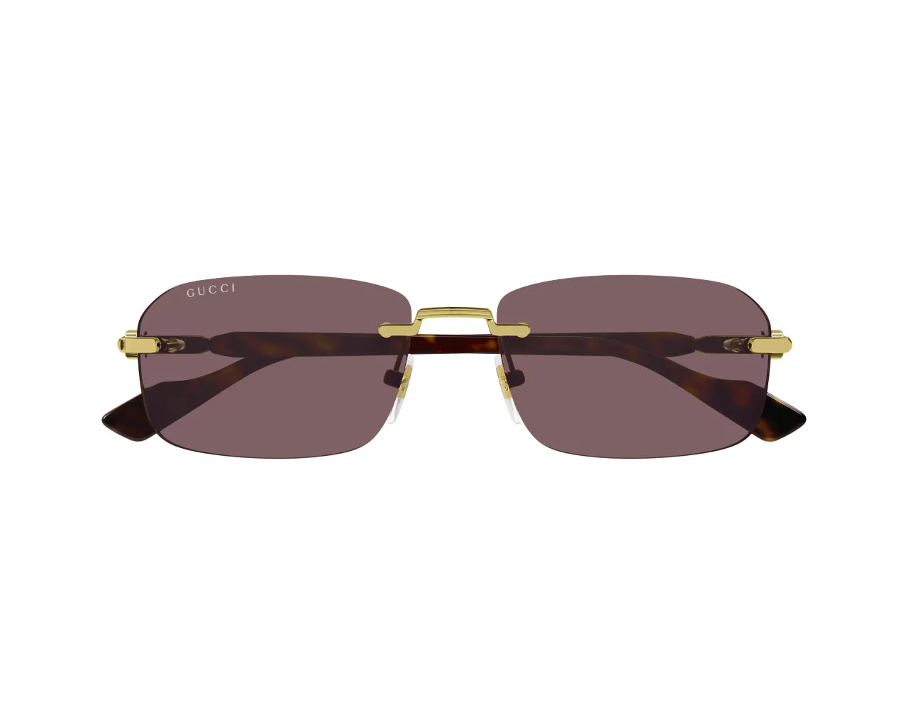 Gucci GG1221S 002 Occhiali da sole Metallo Oro Marrone Squadrata Normale - immagine 2