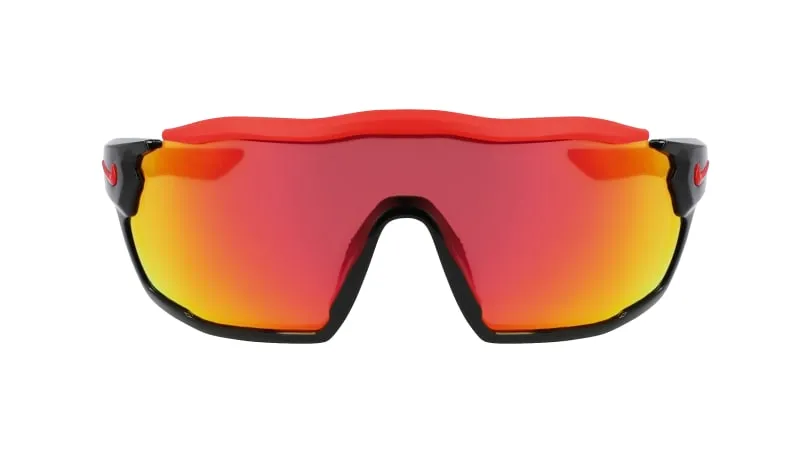 Nike NIKE SHOW X RUSH M DZ7370 010 Occhiali da sole Bio-iniettato Nero Rosso Maschera Normale Fotocromatiche - immagine 2