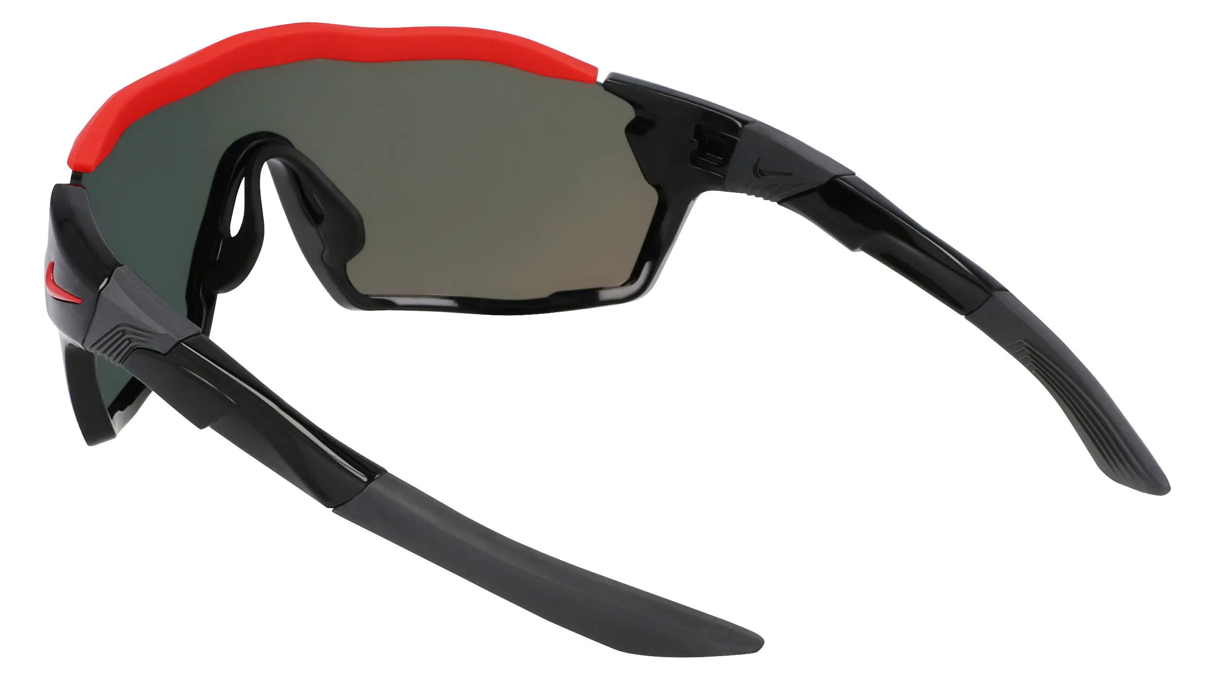 Nike NIKE SHOW X RUSH M DZ7370 010 Occhiali da sole Bio-iniettato Nero Rosso Maschera Normale Fotocromatiche - immagine 4