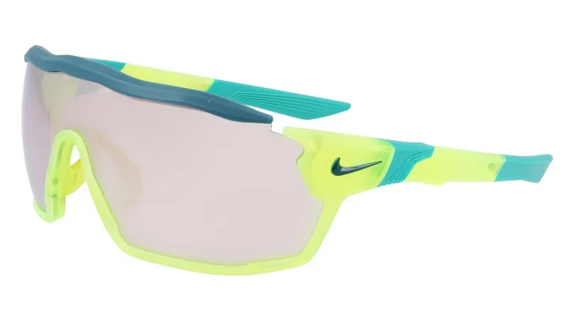 Nike NIKE SHOW X RUSH E DZ7369 702 Occhiali da sole Plastica Giallo Marrone Maschera Specchiate - immagine 1