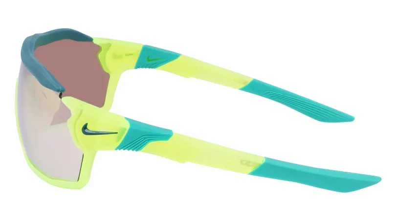 Nike NIKE SHOW X RUSH E DZ7369 702 Occhiali da sole Plastica Giallo Marrone Maschera Specchiate - immagine 3