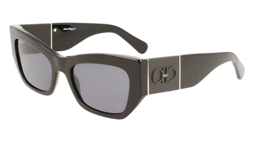 Ferragamo SF1059S 001 Occhiali da sole Acetato Nero Grigio Squadrata Normale - immagine 1