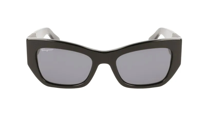 Ferragamo SF1059S 001 Occhiali da sole Acetato Nero Grigio Squadrata Normale - immagine 2