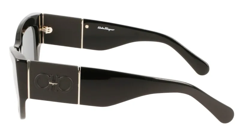 Ferragamo SF1059S 001 Occhiali da sole Acetato Nero Grigio Squadrata Normale - immagine 3