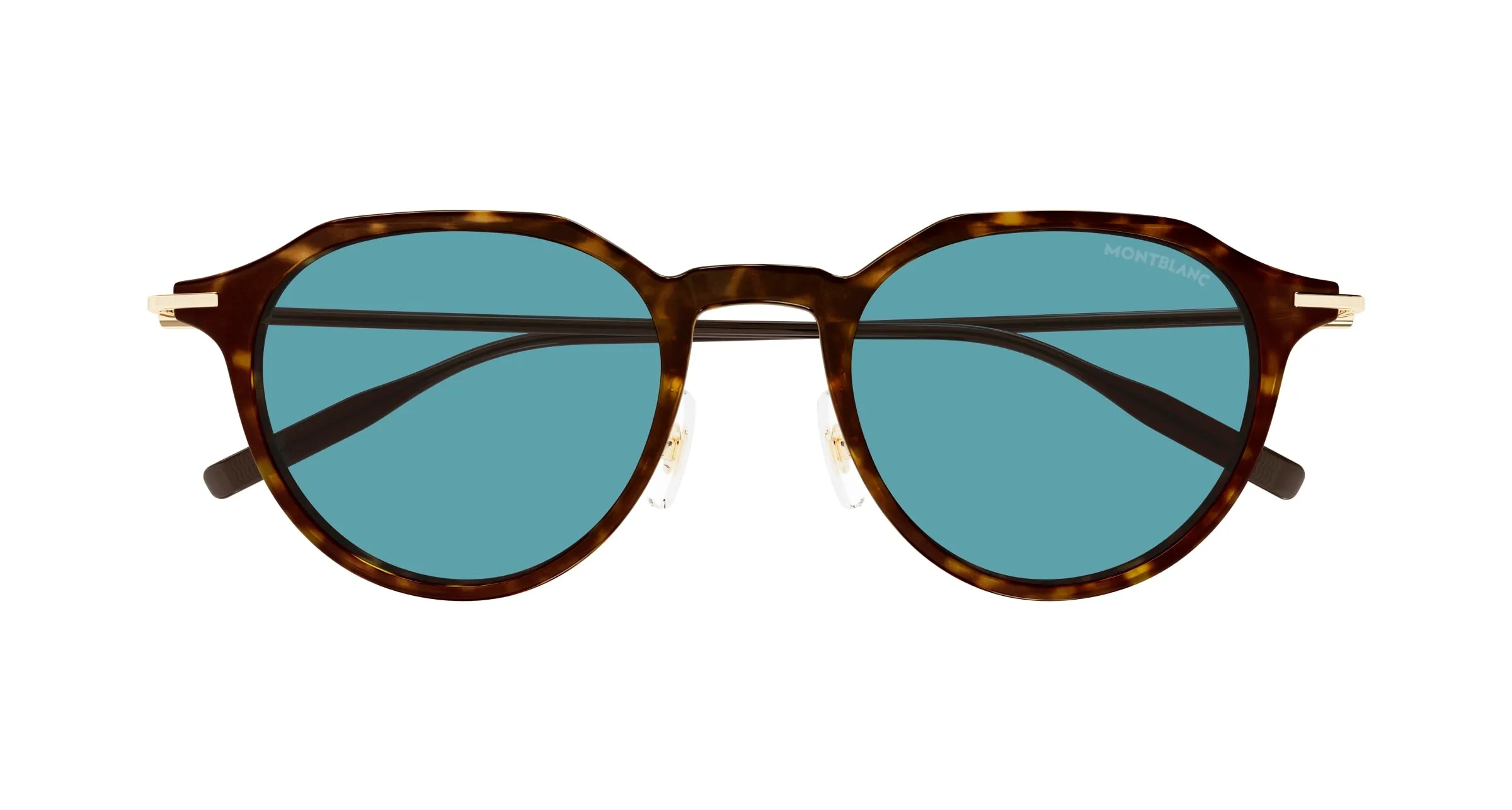 Montblanc MB0355S 006 Occhiali da sole Iniettato Havana Verde Rotonda - immagine 2
