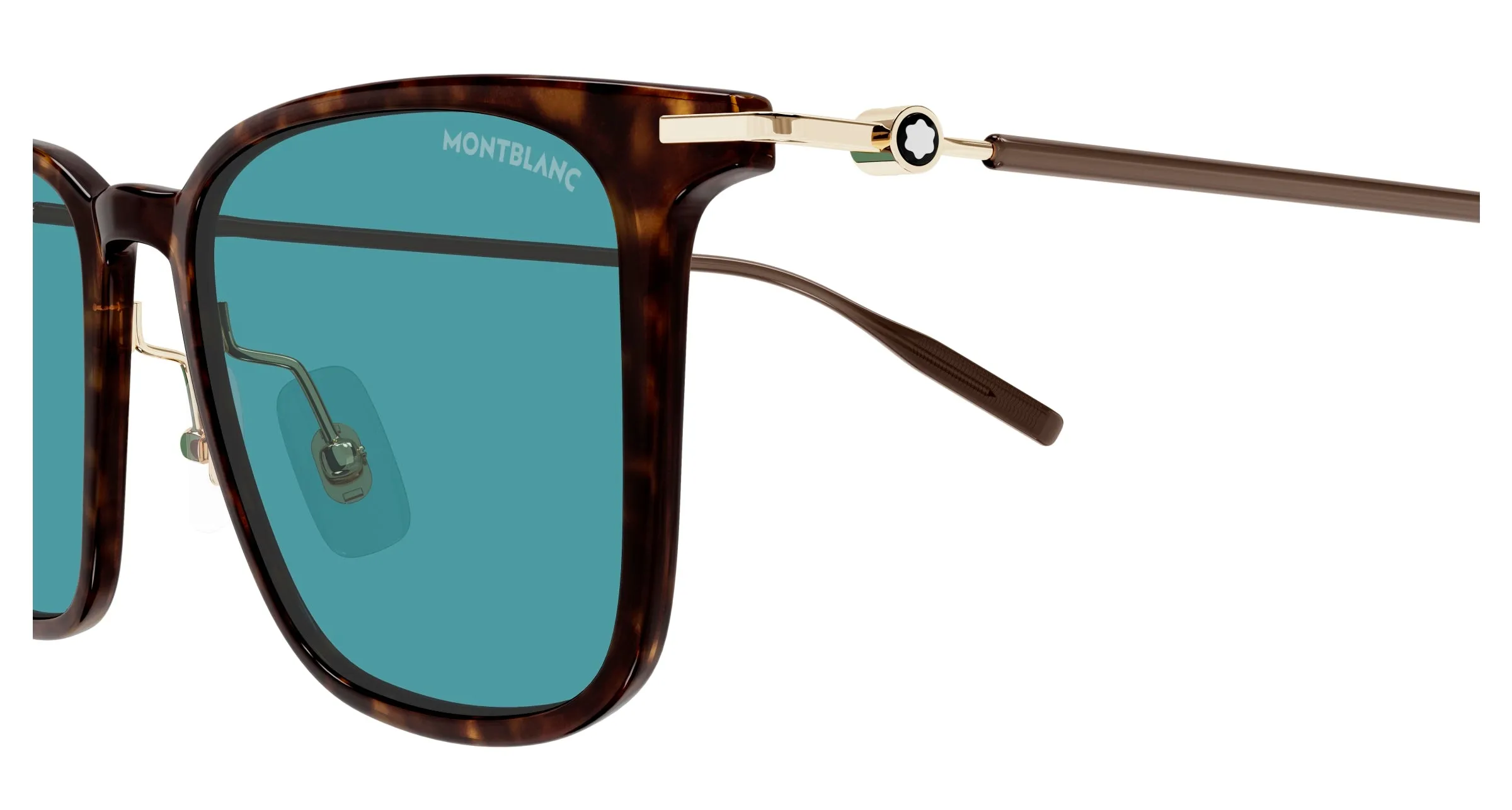 Montblanc MB0354S 005 Occhiali da sole Iniettato Havana Verde Squadrata - immagine 3