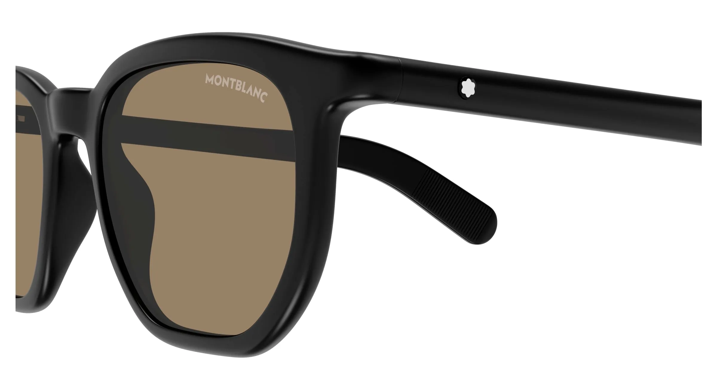 Montblanc MB0352S 007 Occhiali da sole Acetato Nero Marrone Squadrata - immagine 3