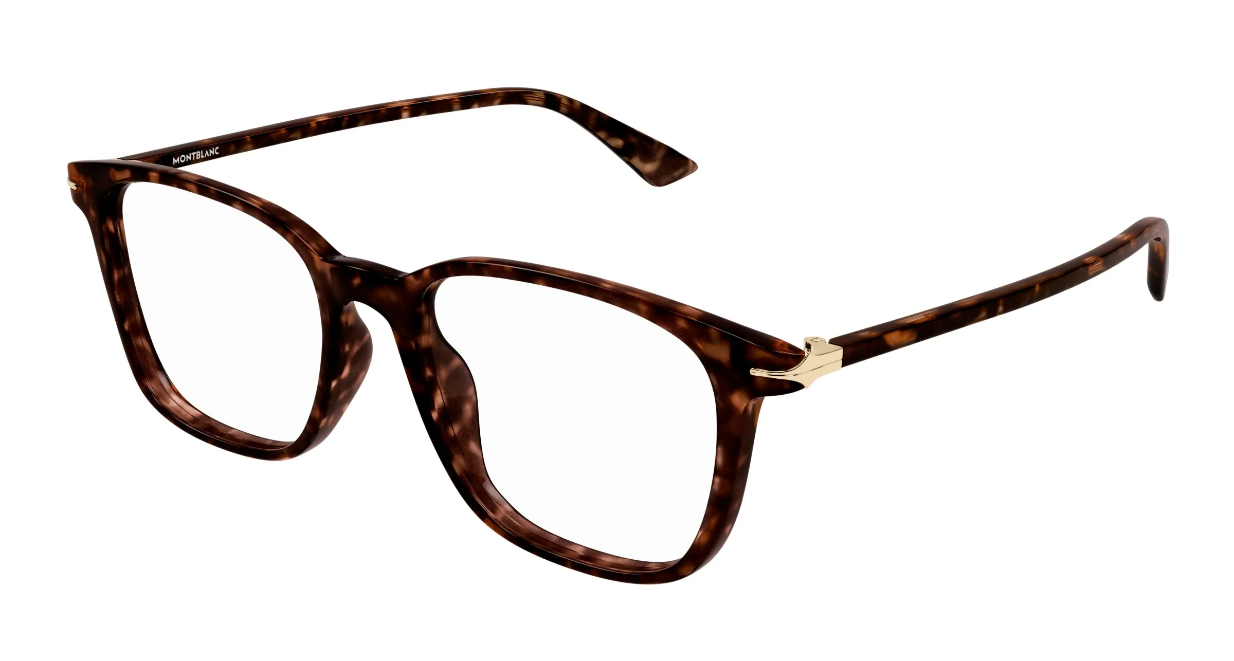 Montblanc MB0338O 007 Montature da vista Acetato Havana Trasparente Squadrata - immagine 1