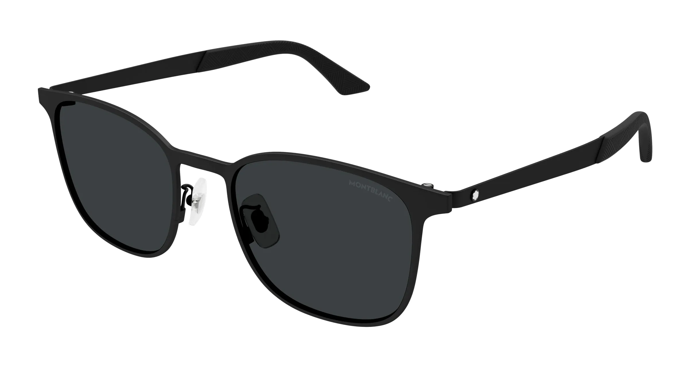 Montblanc MB0331S 001 Occhiali da sole Metallo Nero Fumo Squadrata - immagine 1