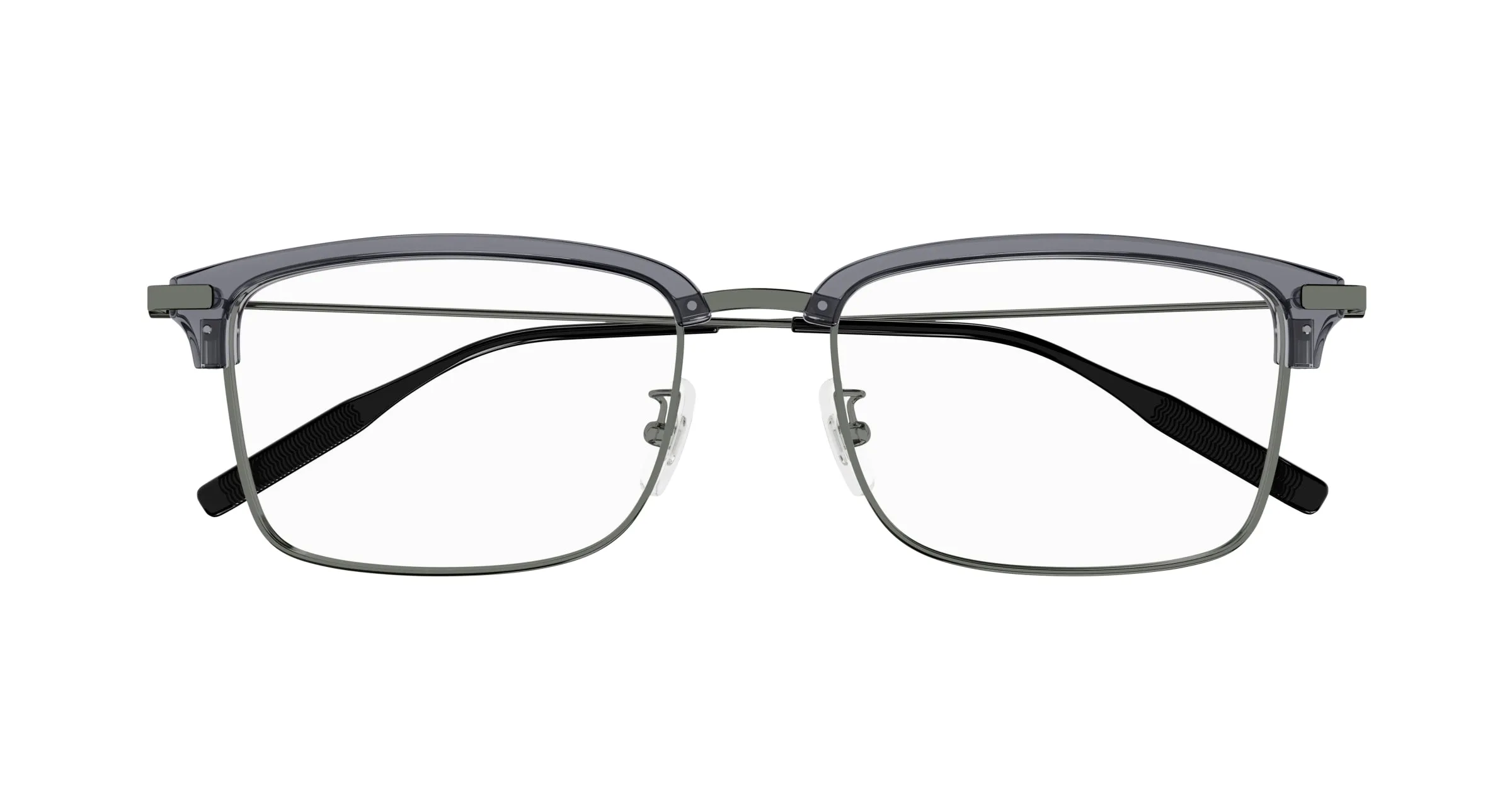 Montblanc MB0318OA 003 Montature da vista Acetato Grigio Trasparente Rotonda - immagine 2