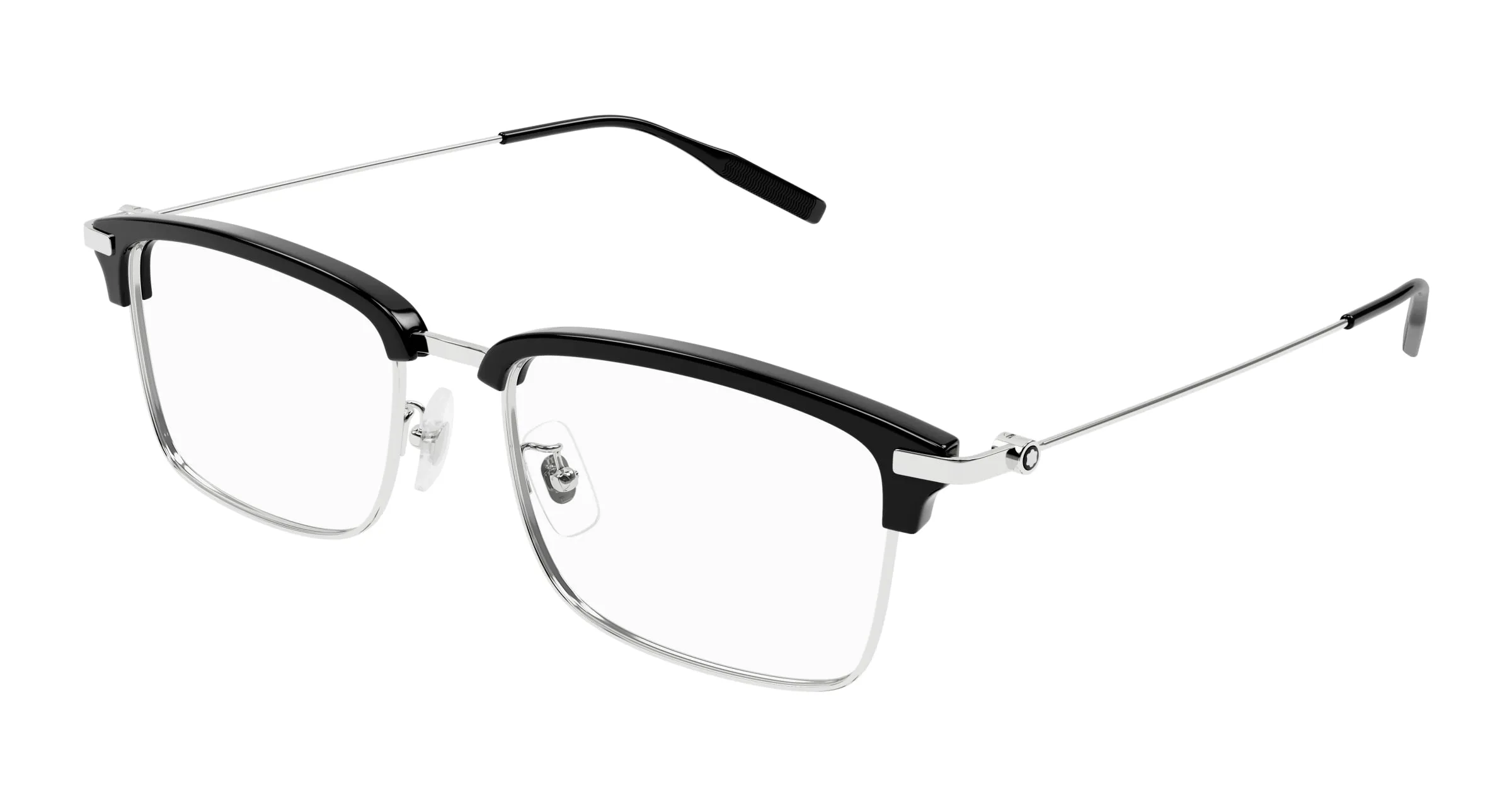 Montblanc MB0318OA 001 Montature da vista Acetato Nero Trasparente Rotonda - immagine 1