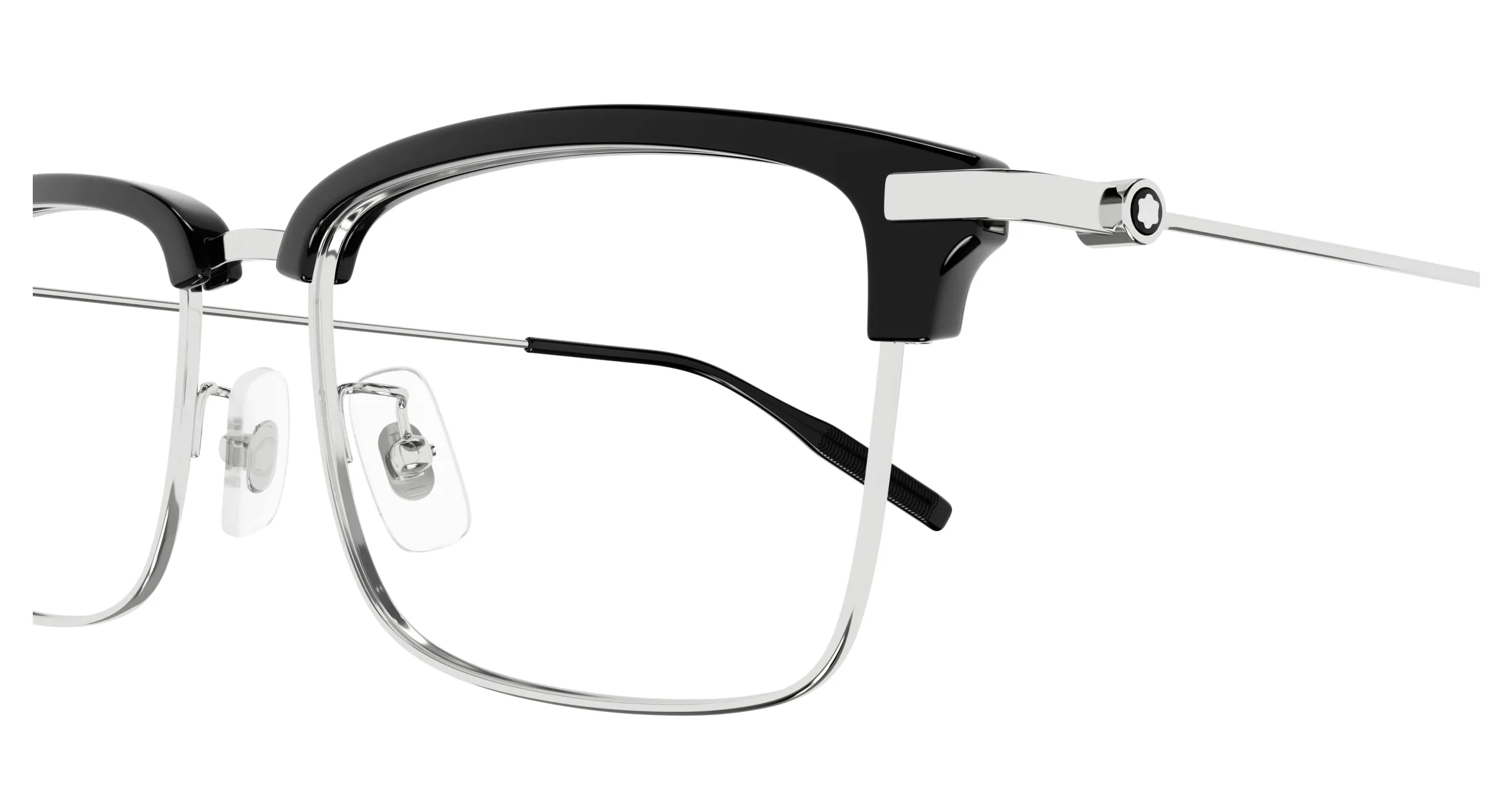 Montblanc MB0318OA 001 Montature da vista Acetato Nero Trasparente Rotonda - immagine 3