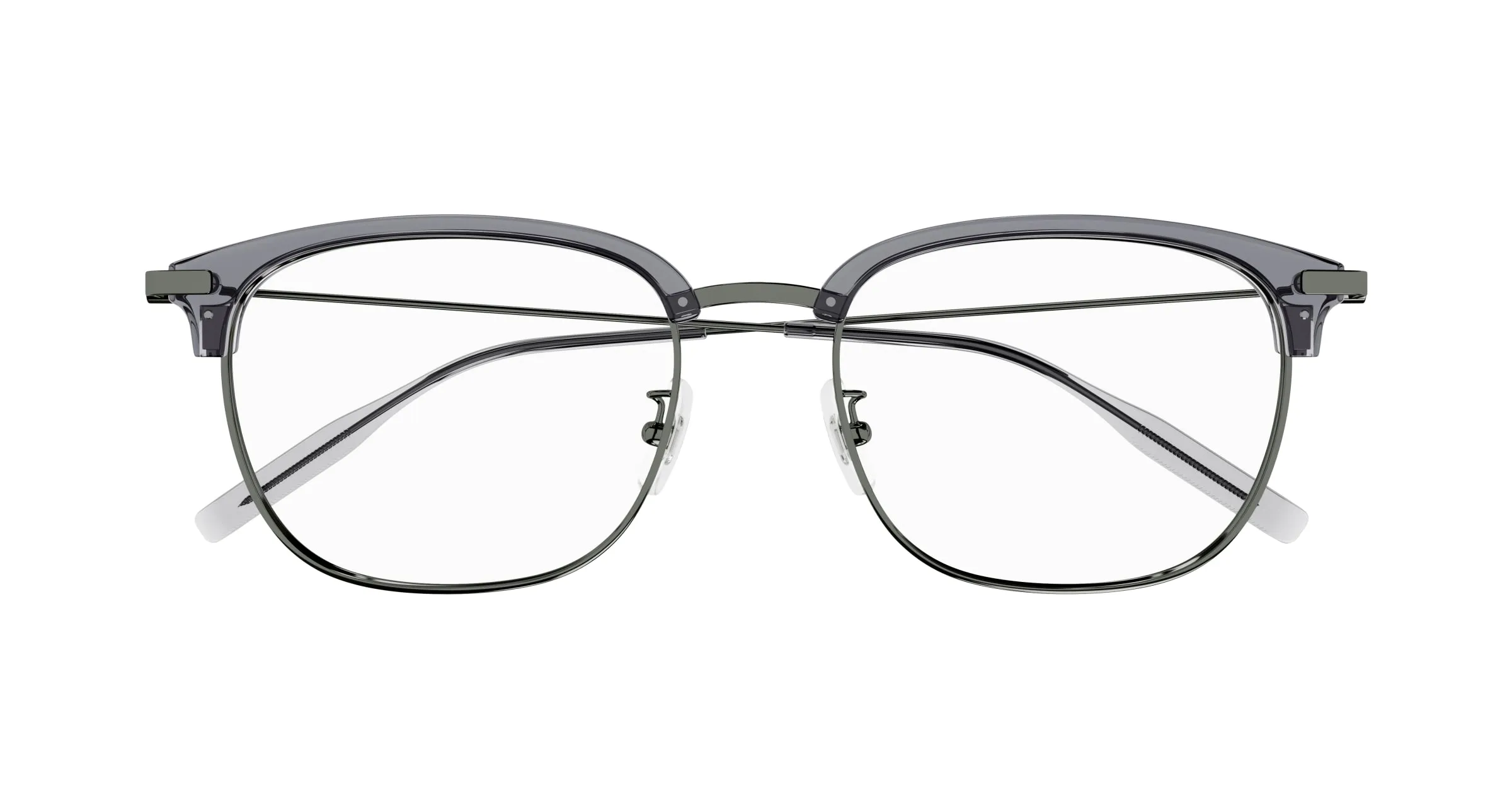 Montblanc MB0316OA 003 Montature da vista Acetato Grigio Trasparente Squadrata - immagine 2