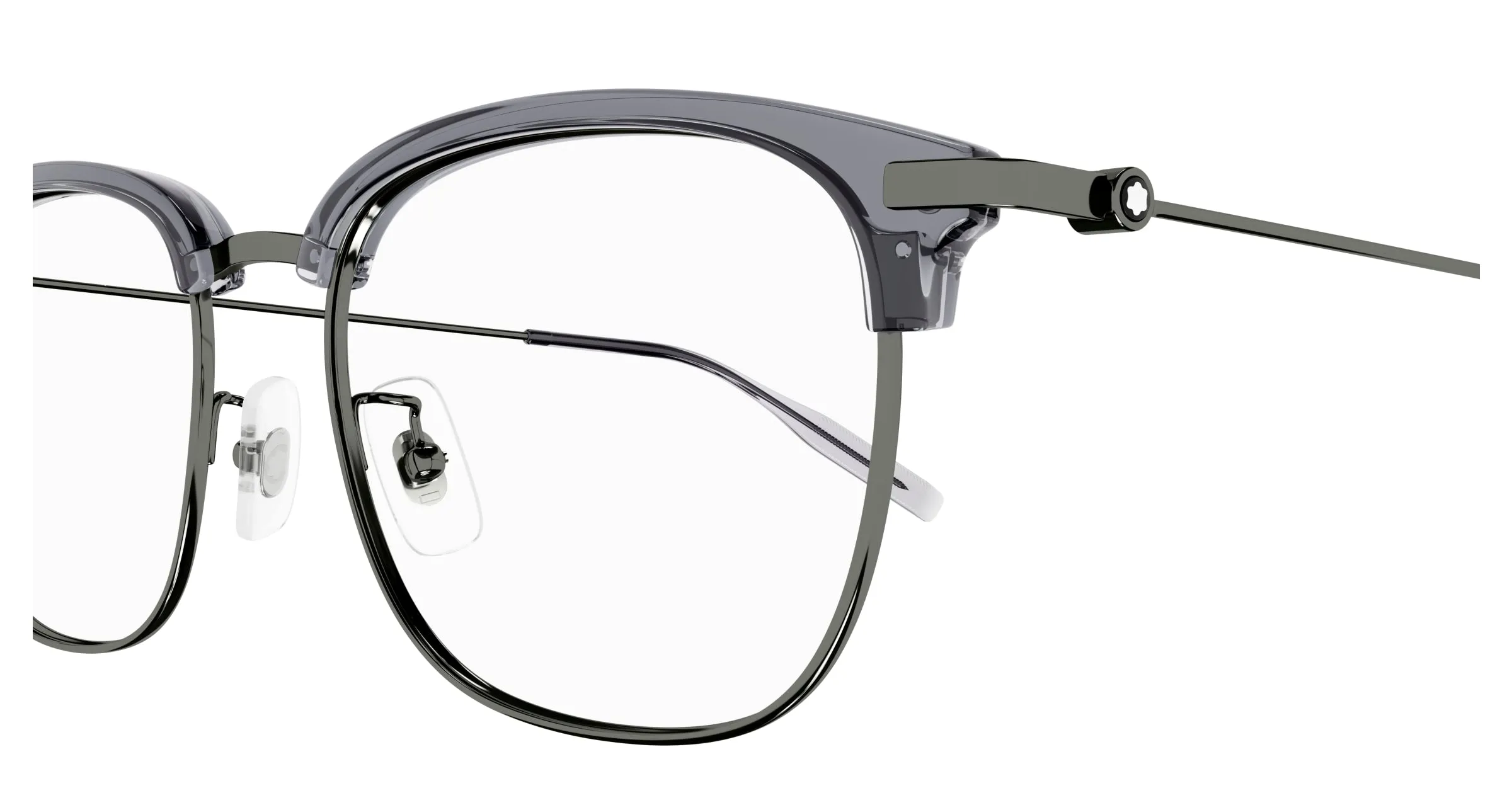 Montblanc MB0316OA 003 Montature da vista Acetato Grigio Trasparente Squadrata - immagine 3
