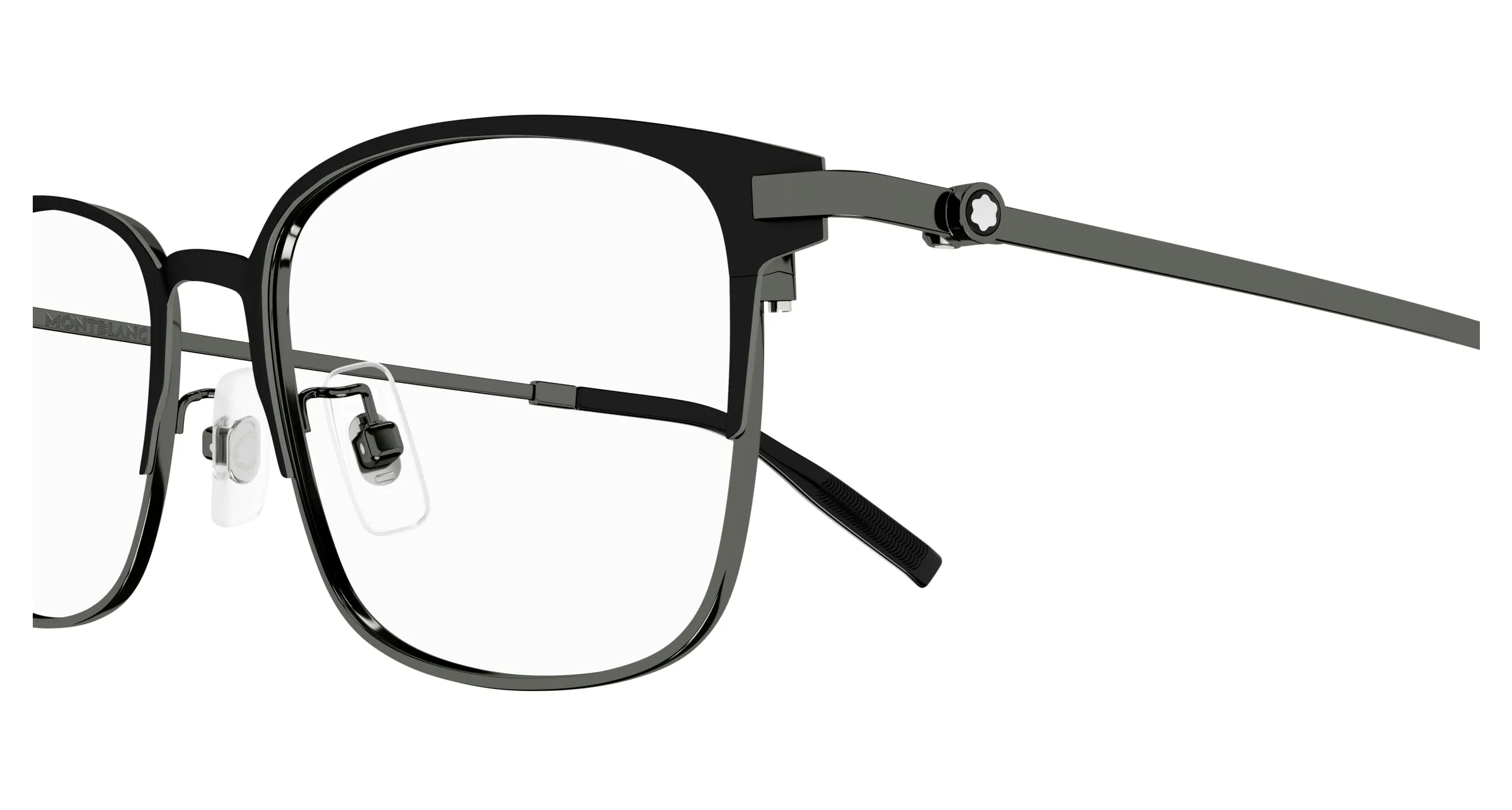 Montblanc MB0314OA 003 Montature da vista Titanio Nero Trasparente Squadrata - immagine 3