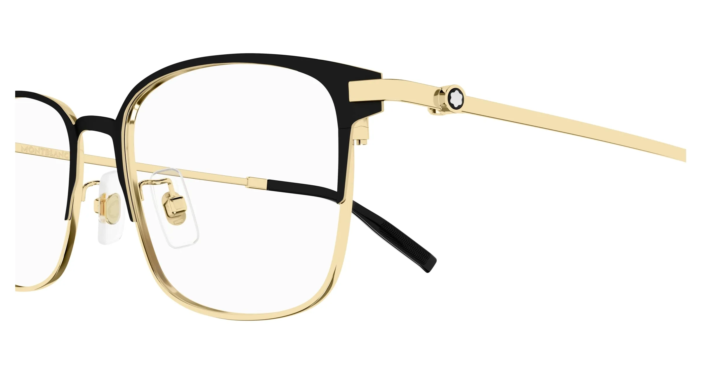 Montblanc MB0314OA 002 Montature da vista Titanio Nero Trasparente Squadrata - immagine 3