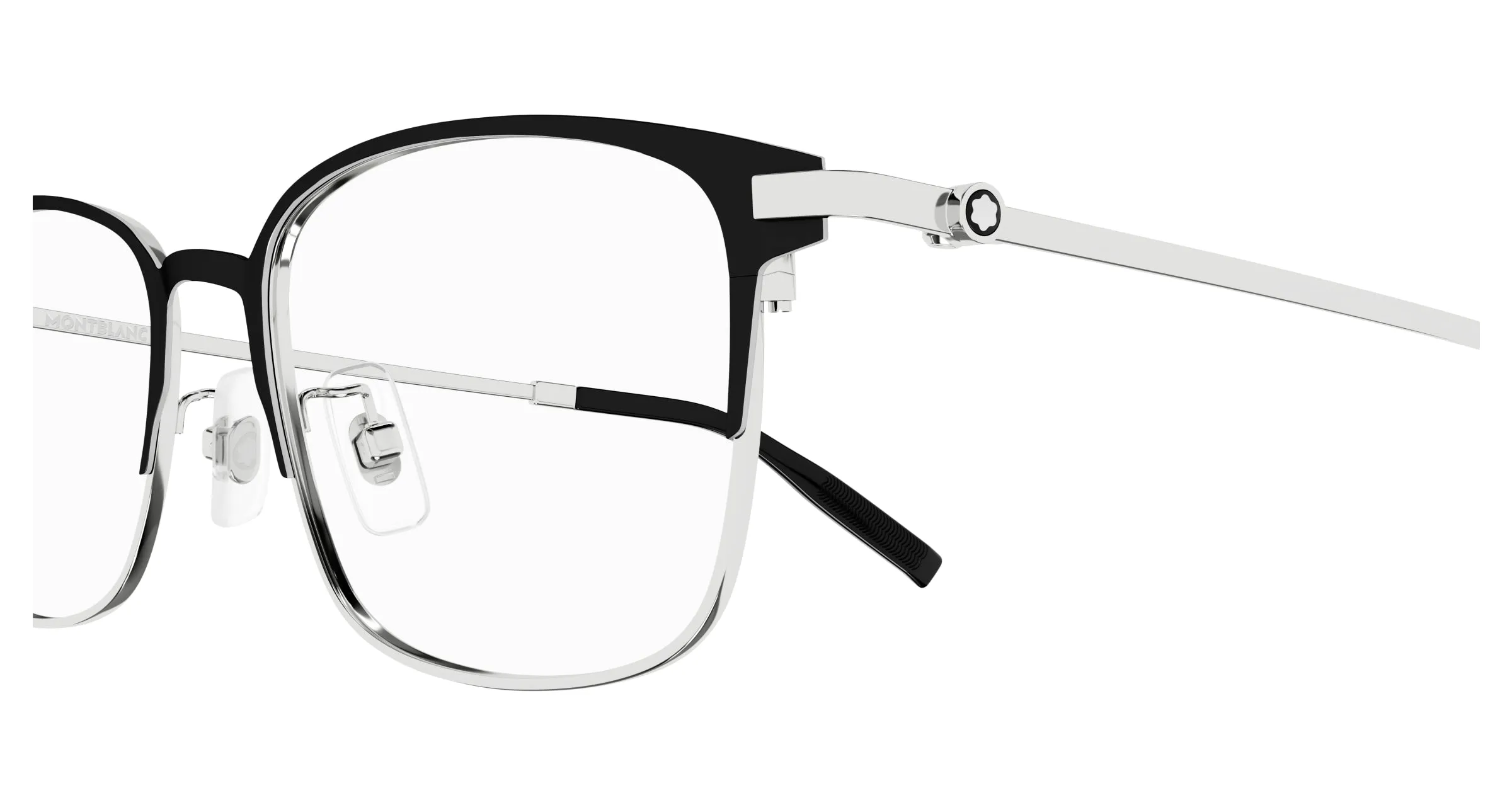 Montblanc MB0314OA 001 Montature da vista Titanio Nero Trasparente Squadrata - immagine 3