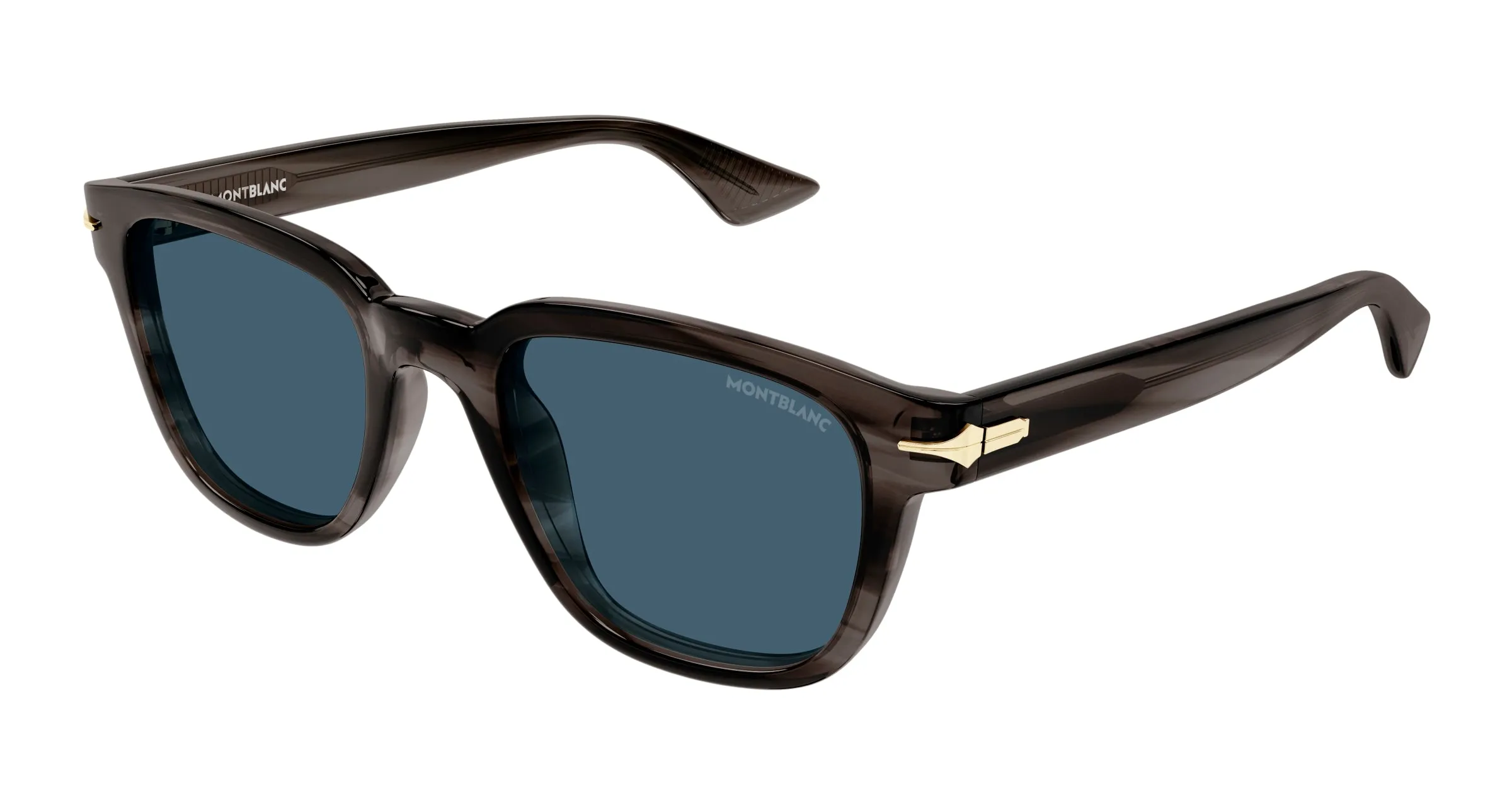 Montblanc MB0302S 011 Occhiali da sole Acetato Havana Blu Squadrata - immagine 1
