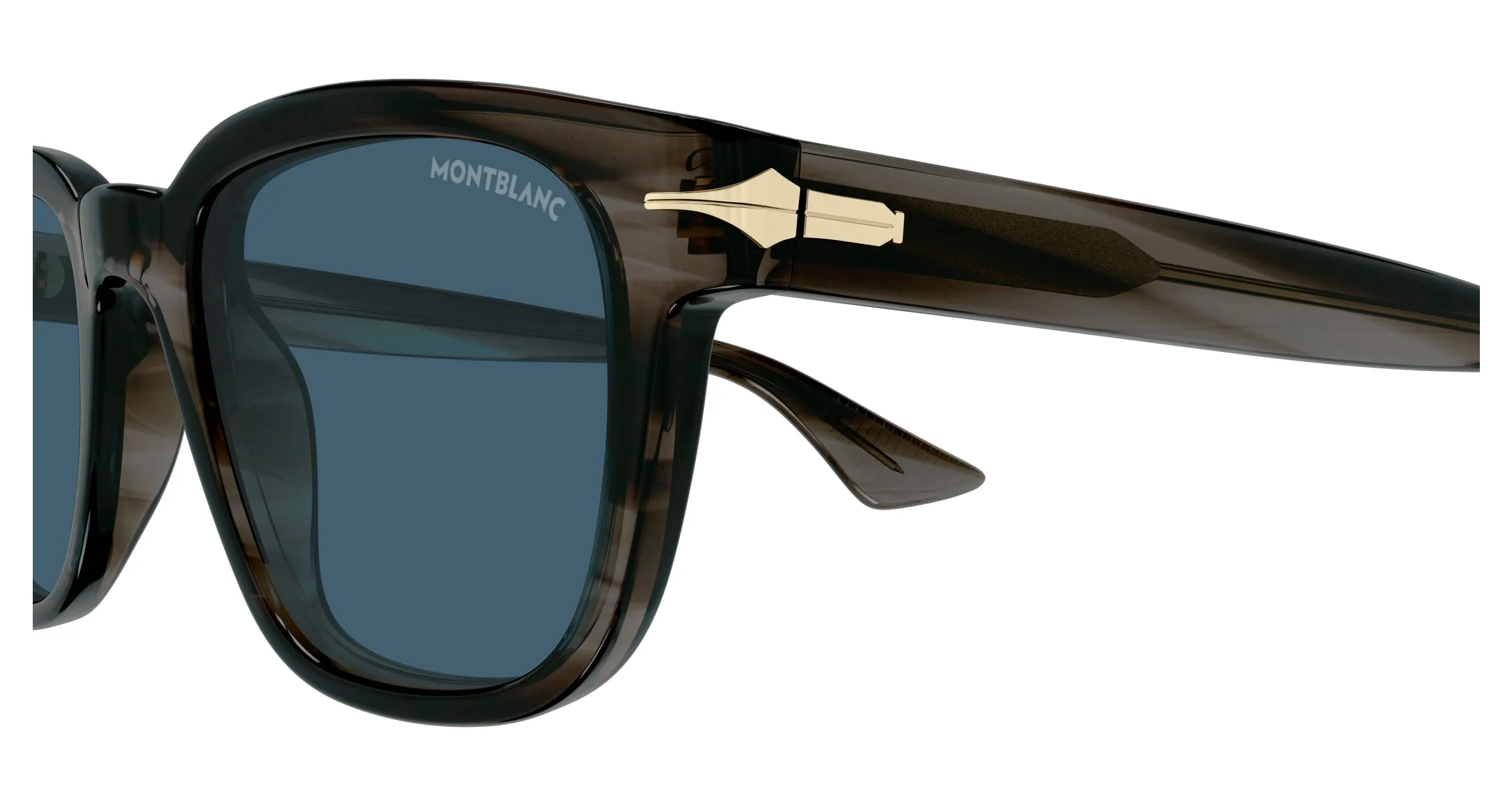 Montblanc MB0302S 011 Occhiali da sole Acetato Havana Blu Squadrata - immagine 3