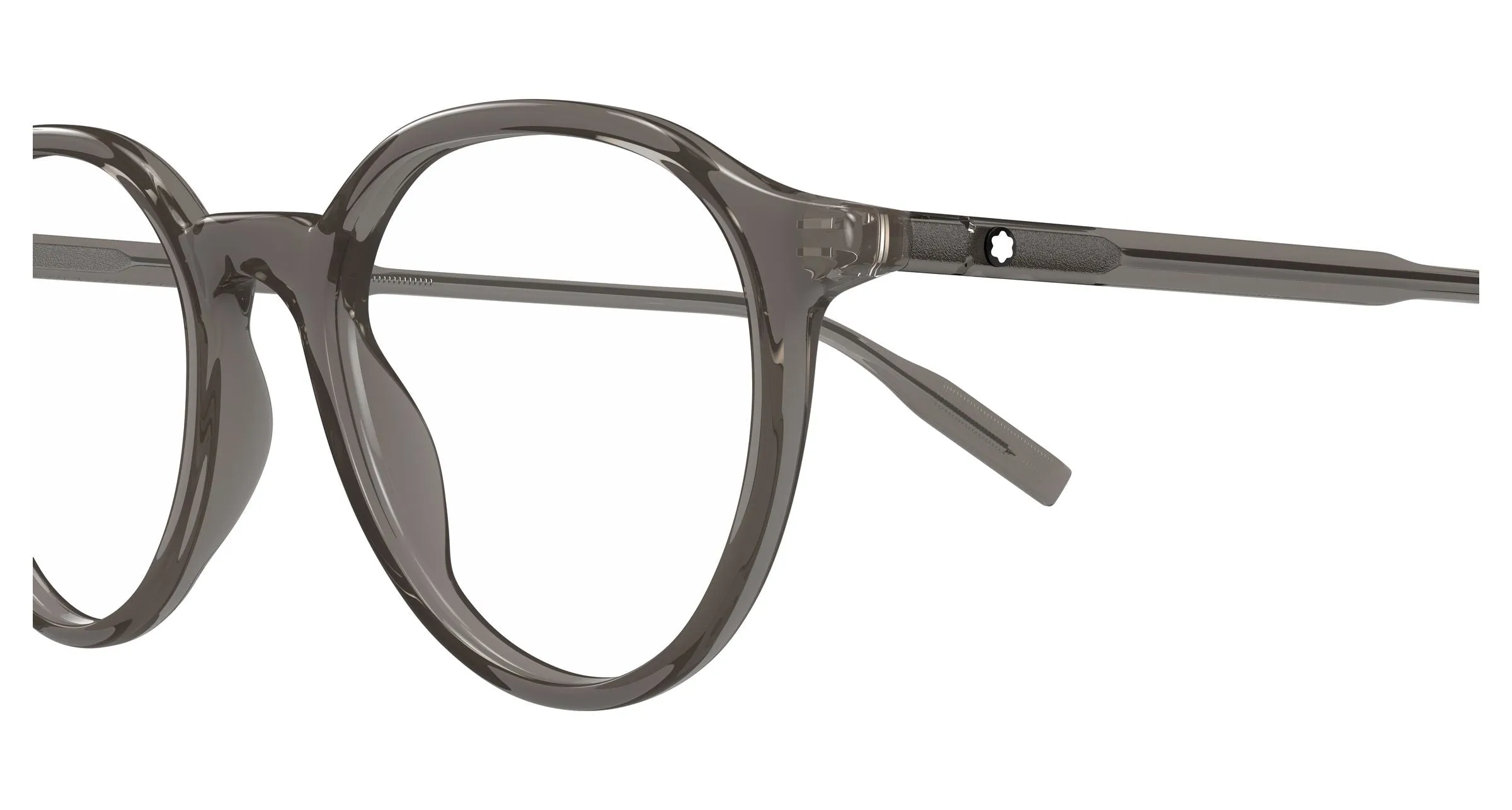 Montblanc MB0291O 010 Montature da vista Acetato Grigio Trasparente Rotonda - immagine 3