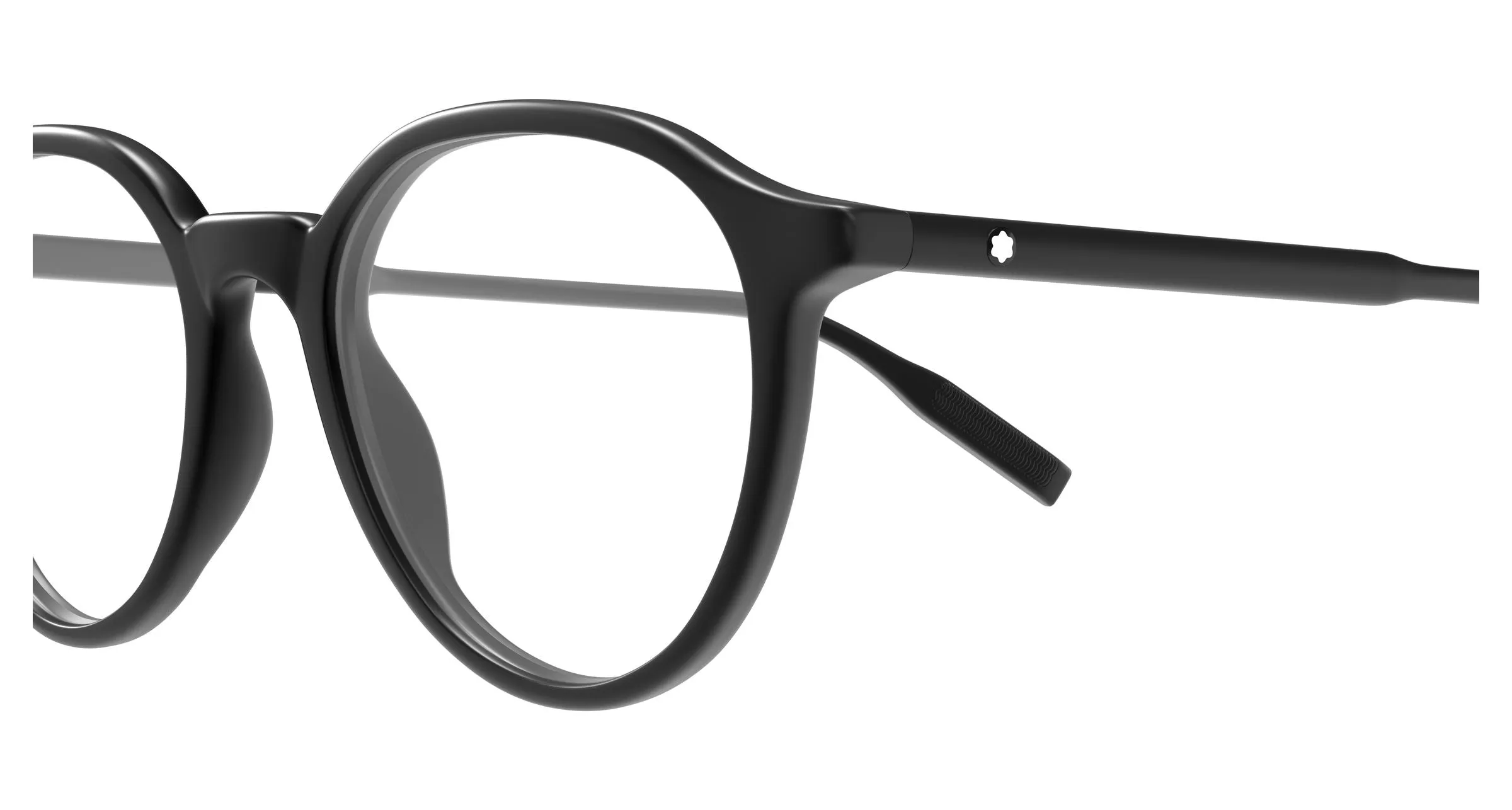 Montblanc MB0291O 009 Montature da vista Acetato Nero Trasparente Rotonda - immagine 3