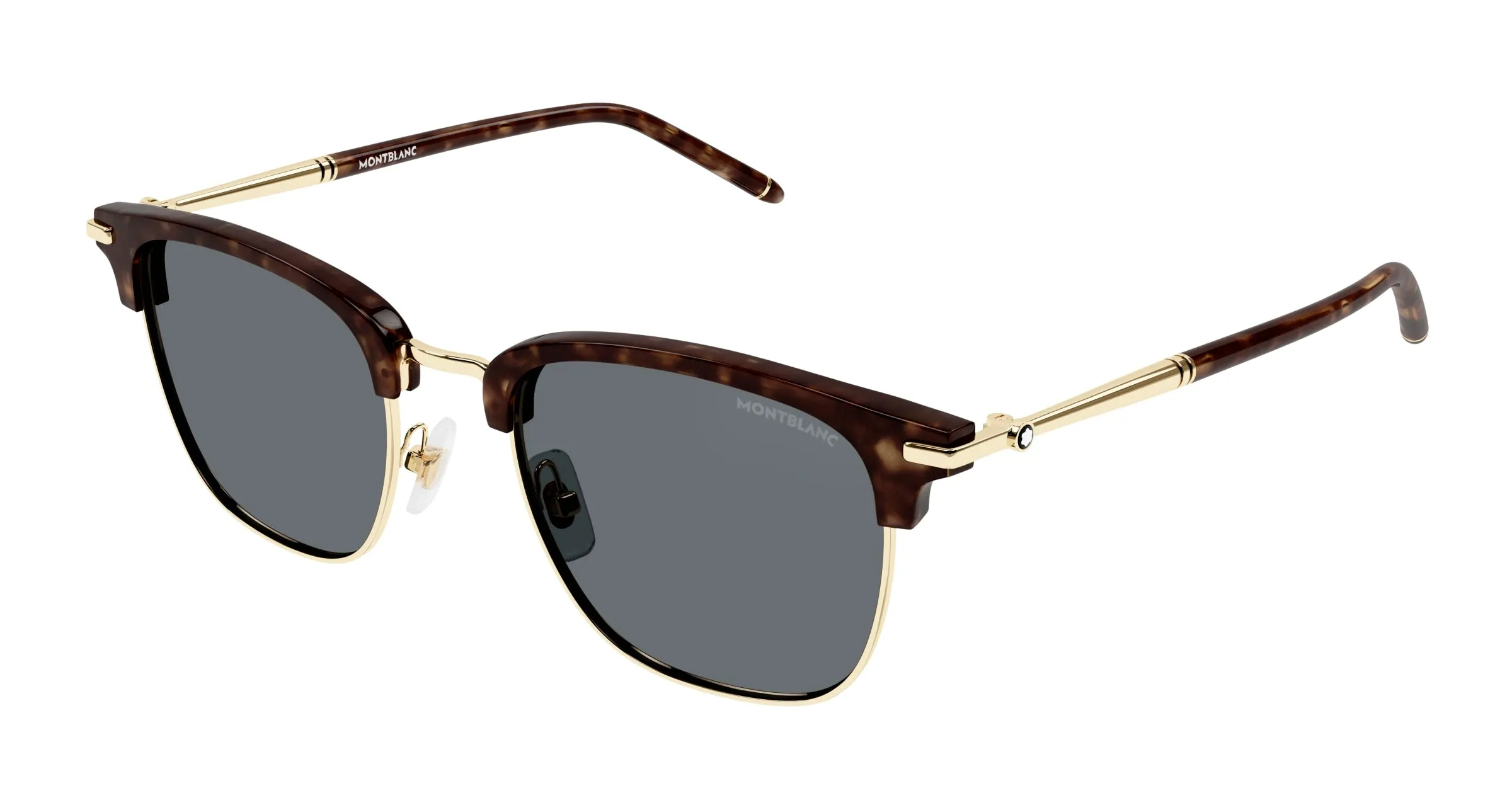Montblanc MB0242S 009 Occhiali da sole Acetato Havana Grigio Squadrata - immagine 1