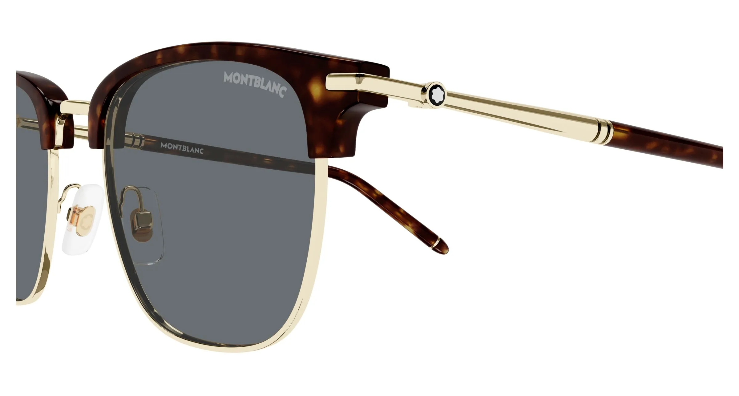 Montblanc MB0242S 009 Occhiali da sole Acetato Havana Grigio Squadrata - immagine 3