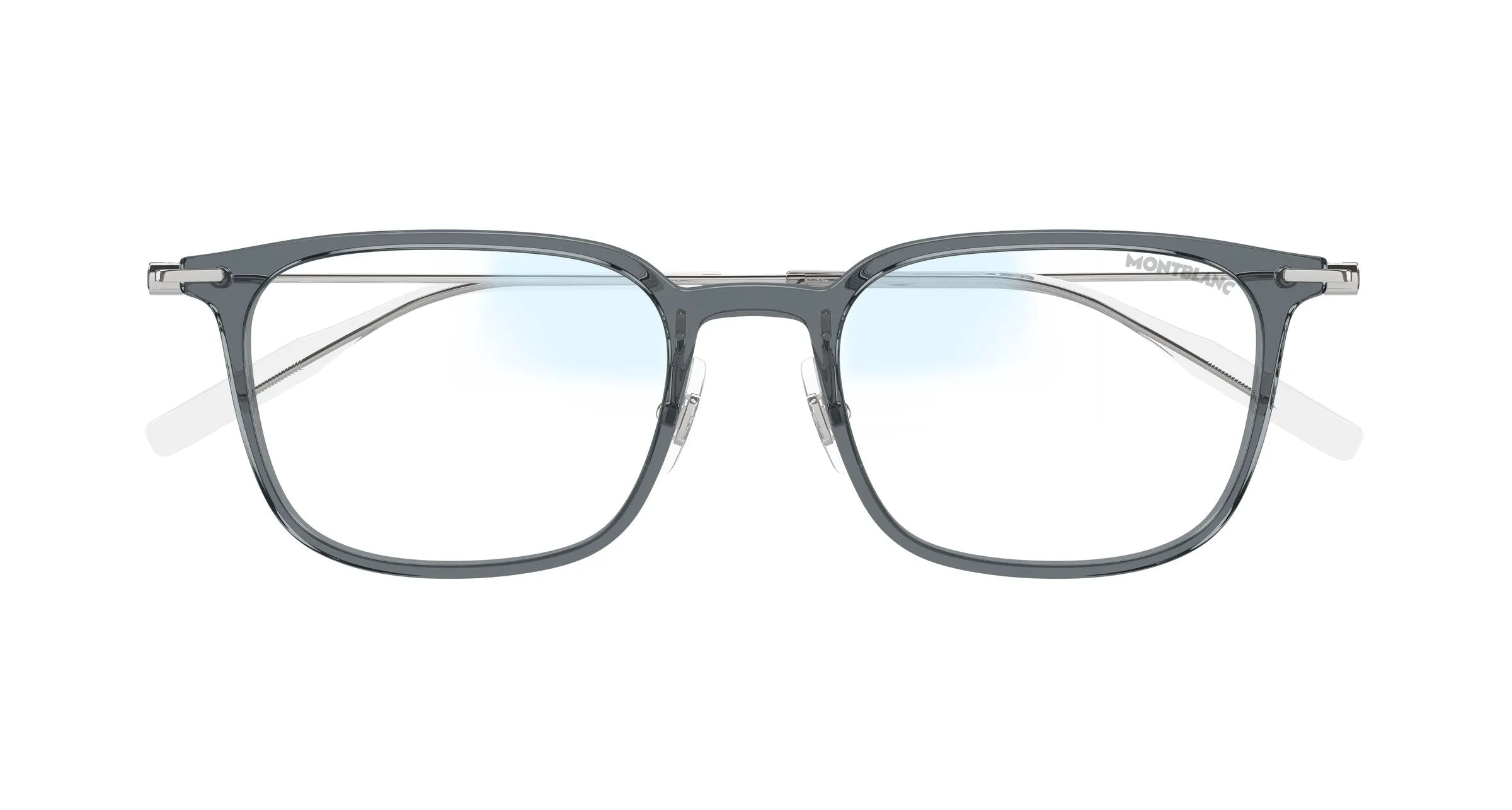 Montblanc MB0100S 001 Occhiali da sole Iniettato Grigio Trasparente Squadrata Fotocromatico - immagine 2