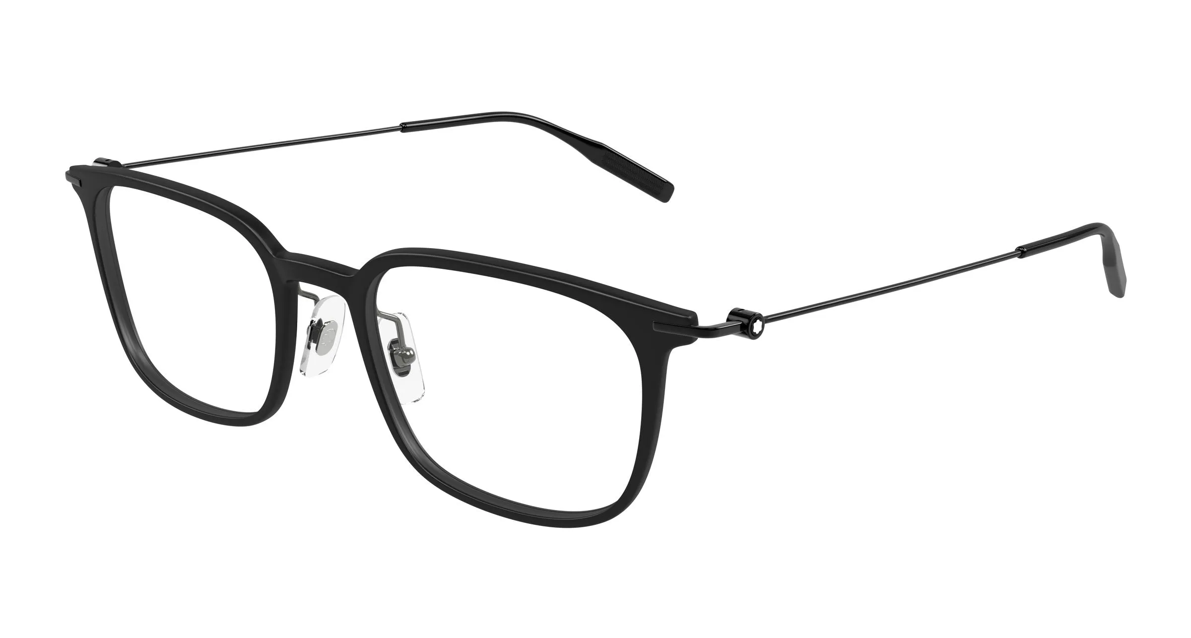 Montblanc MB0100O 010 Montature da vista Iniettato Nero Trasparente Squadrata - immagine 1