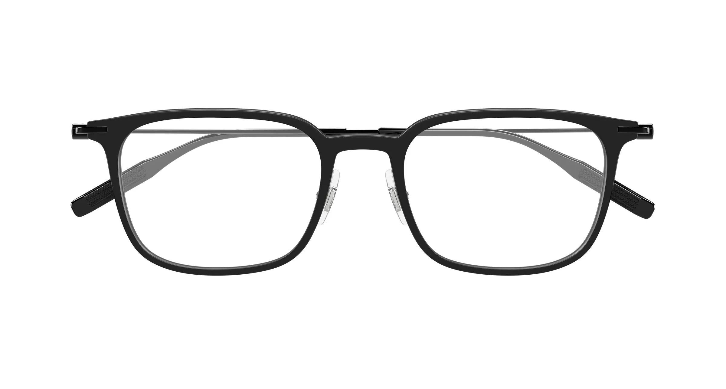 Montblanc MB0100O 010 Montature da vista Iniettato Nero Trasparente Squadrata - immagine 2