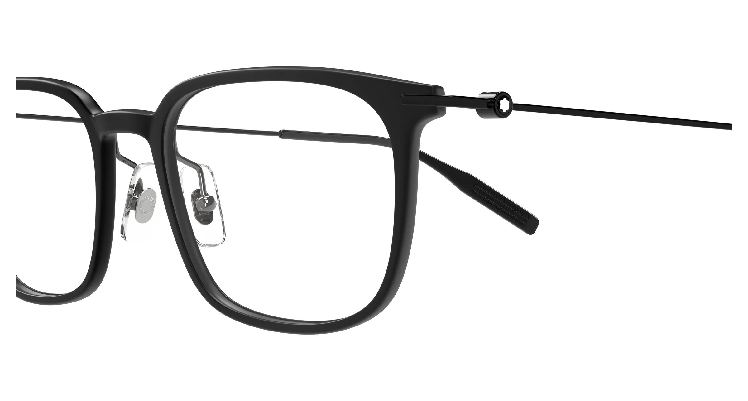 Montblanc MB0100O 010 Montature da vista Iniettato Nero Trasparente Squadrata - immagine 3