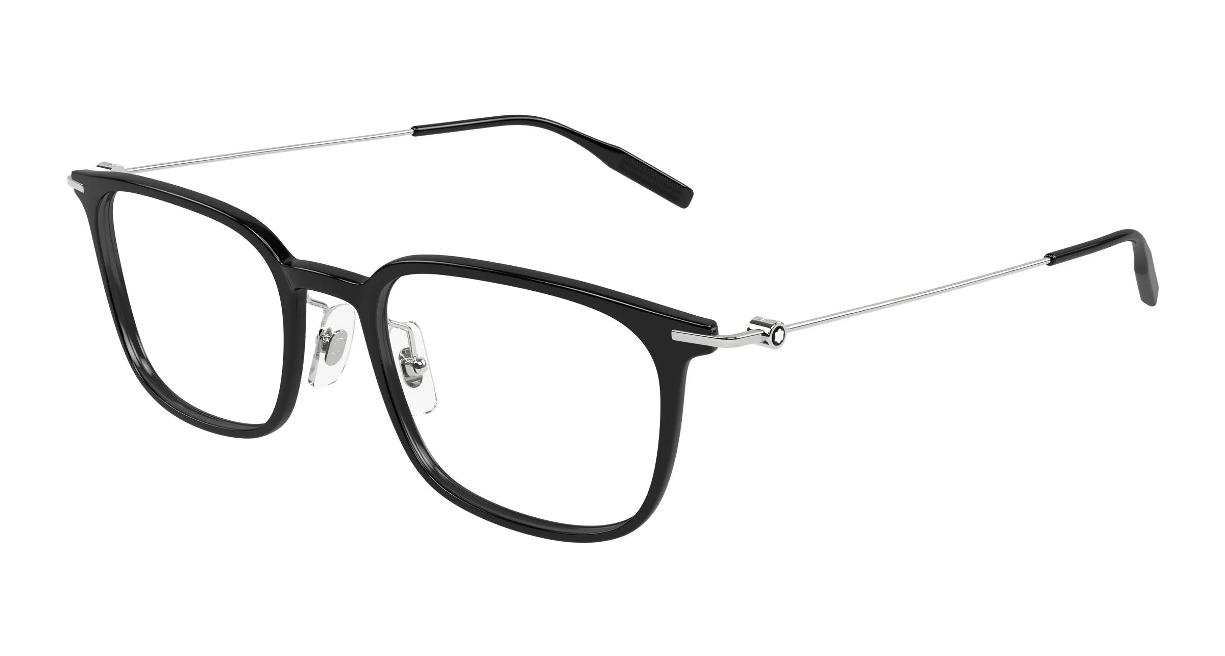 Montblanc MB0100O 009 Montature da vista Iniettato Nero Trasparente Squadrata - immagine 1