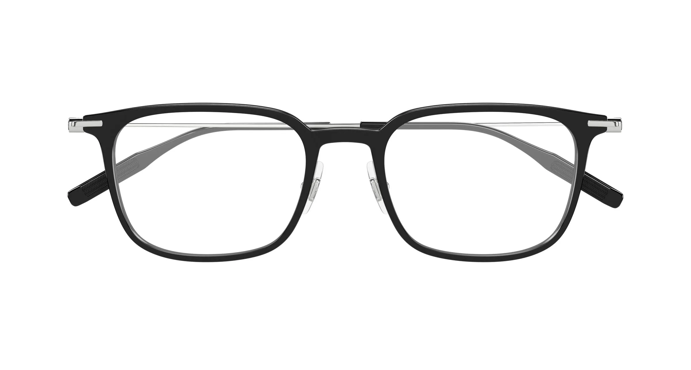 Montblanc MB0100O 009 Montature da vista Iniettato Nero Trasparente Squadrata - immagine 2