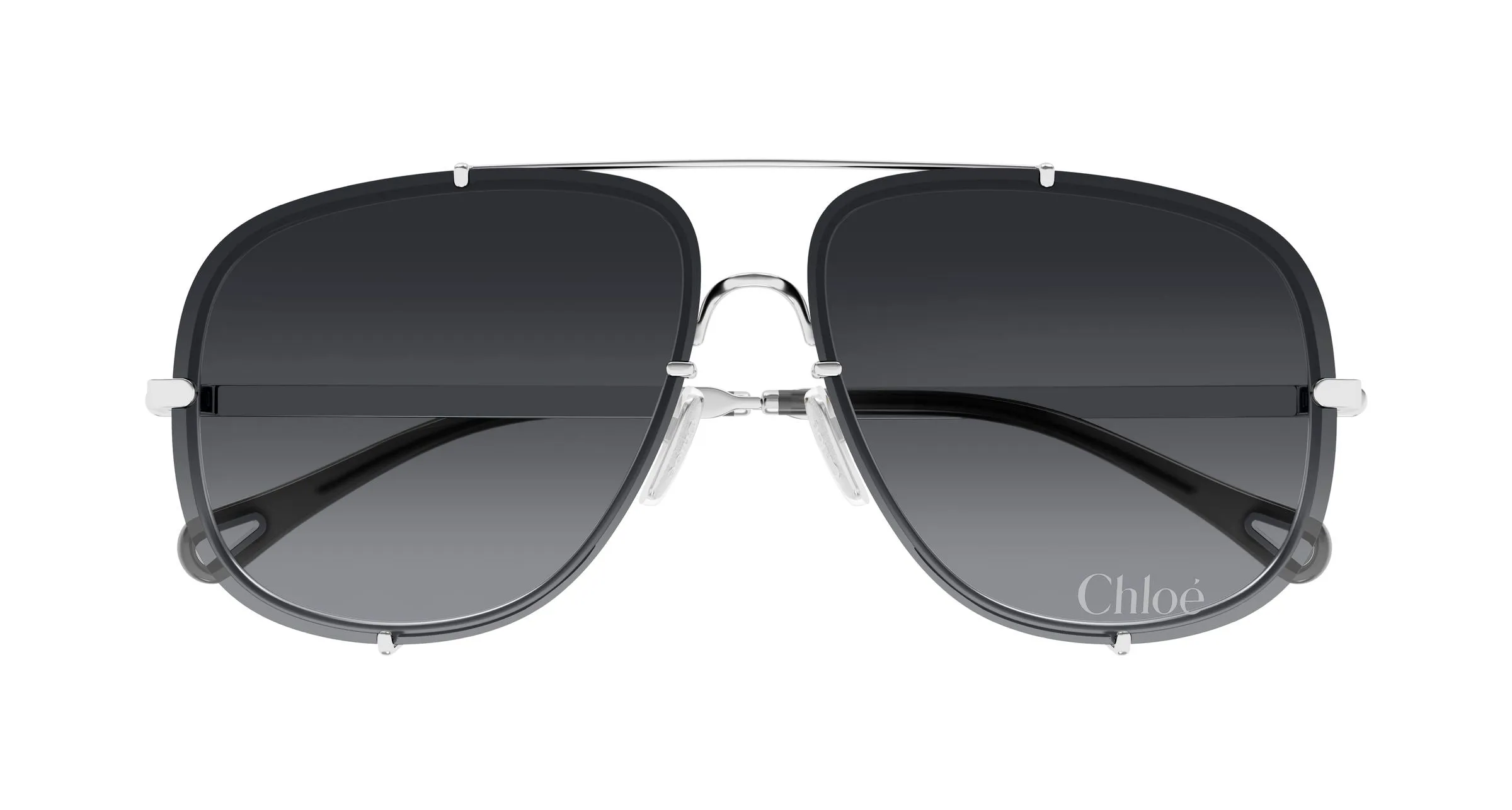 Chloé CH0348S 002 Occhiali da sole Metallo Argento Grigio Pilot - immagine 2