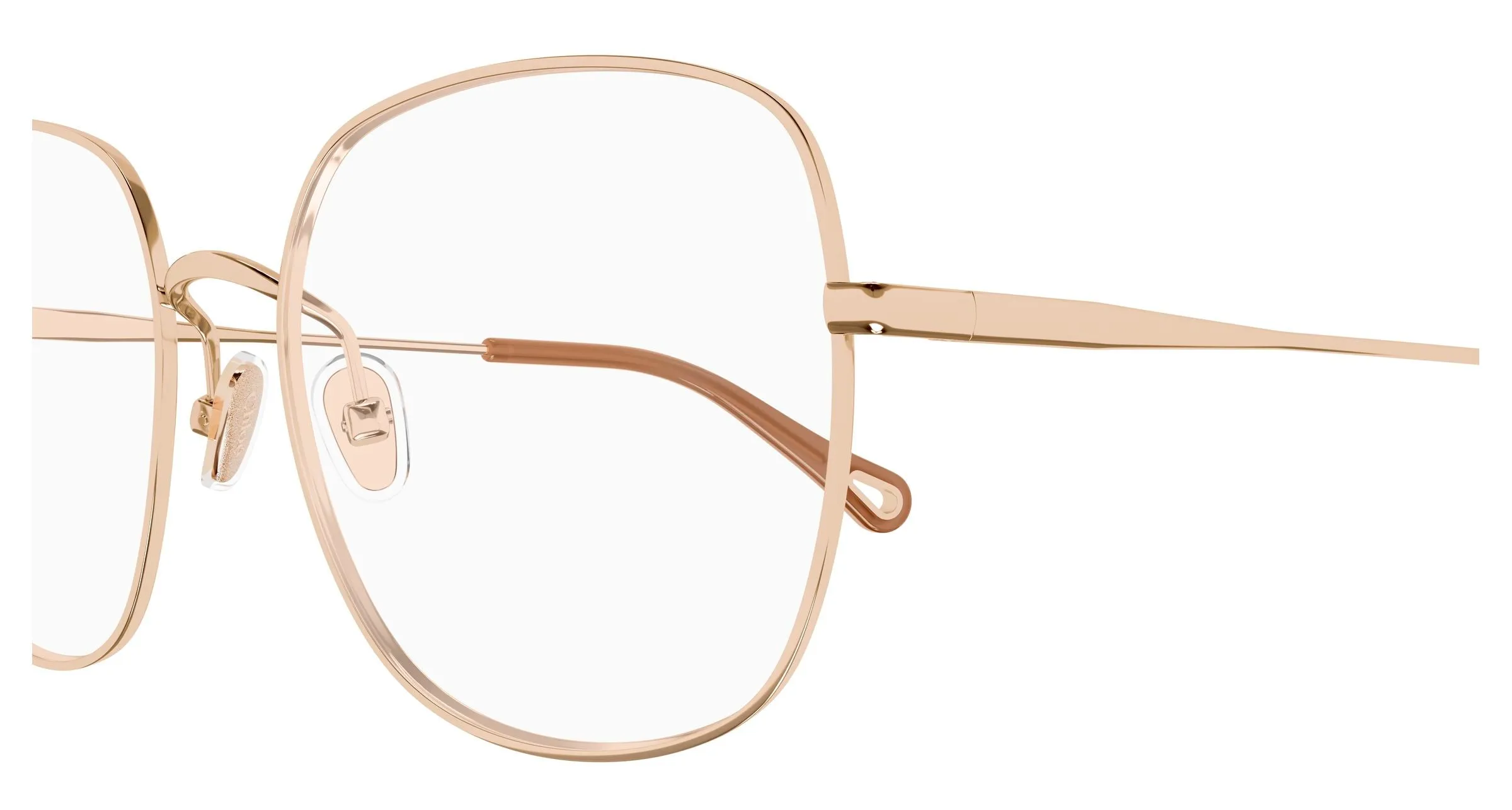 Chloé CH0345O 002 Montature da vista Metallo Rosso Trasparente Geometrica - immagine 3