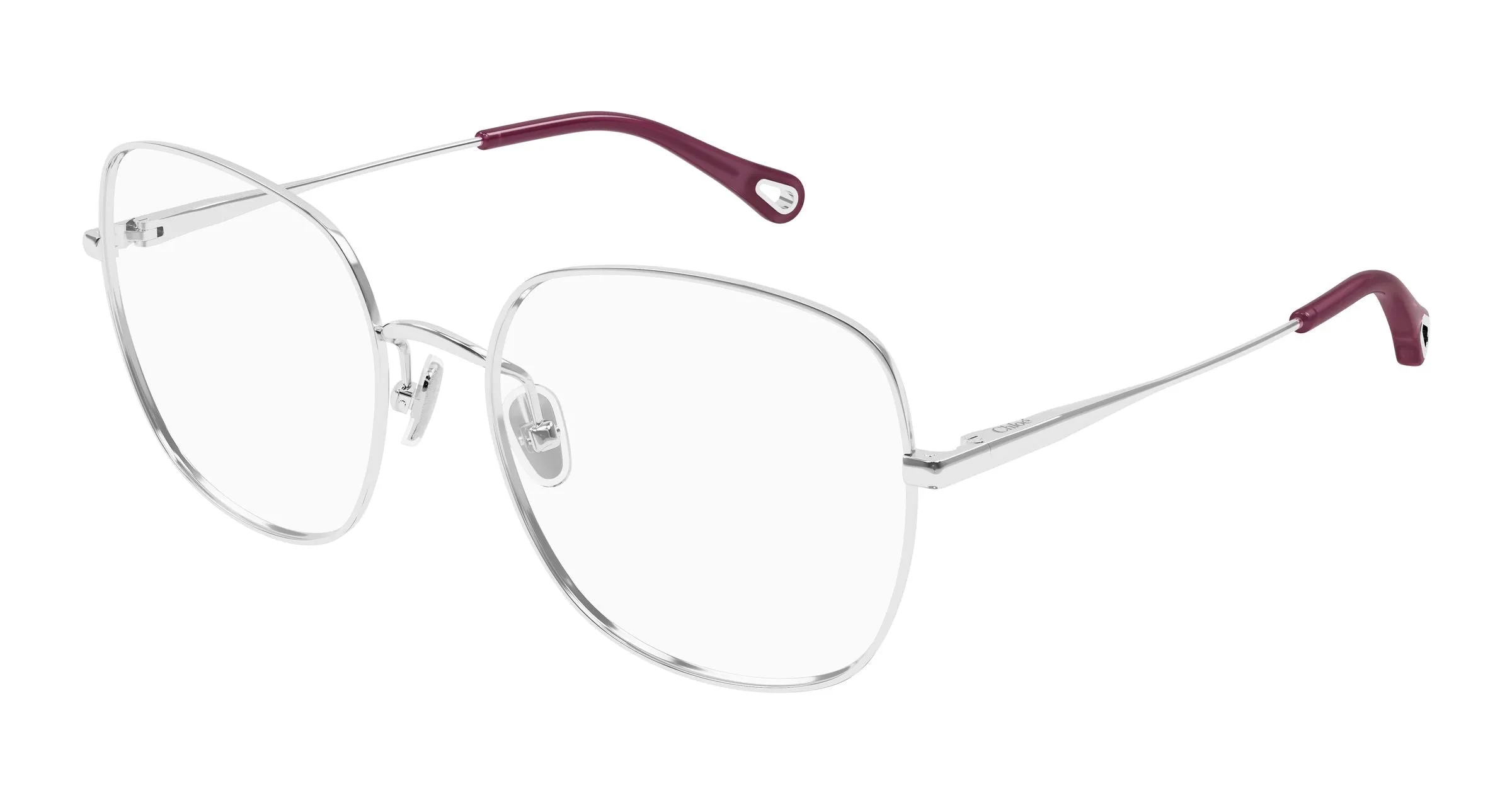 Chloé CH0345O 001 Montature da vista Metallo Argento Trasparente Geometrica - immagine 1