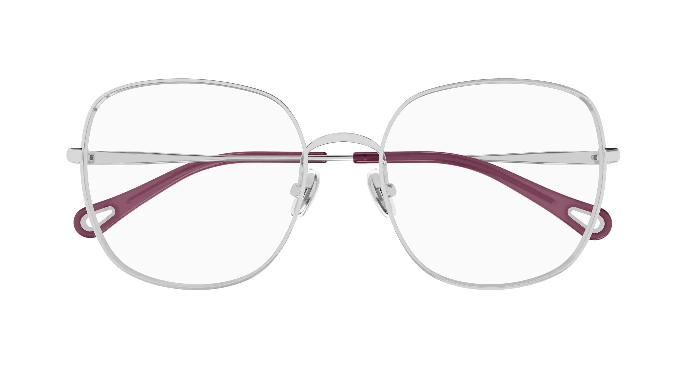 Chloé CH0345O 001 Montature da vista Metallo Argento Trasparente Geometrica - immagine 2