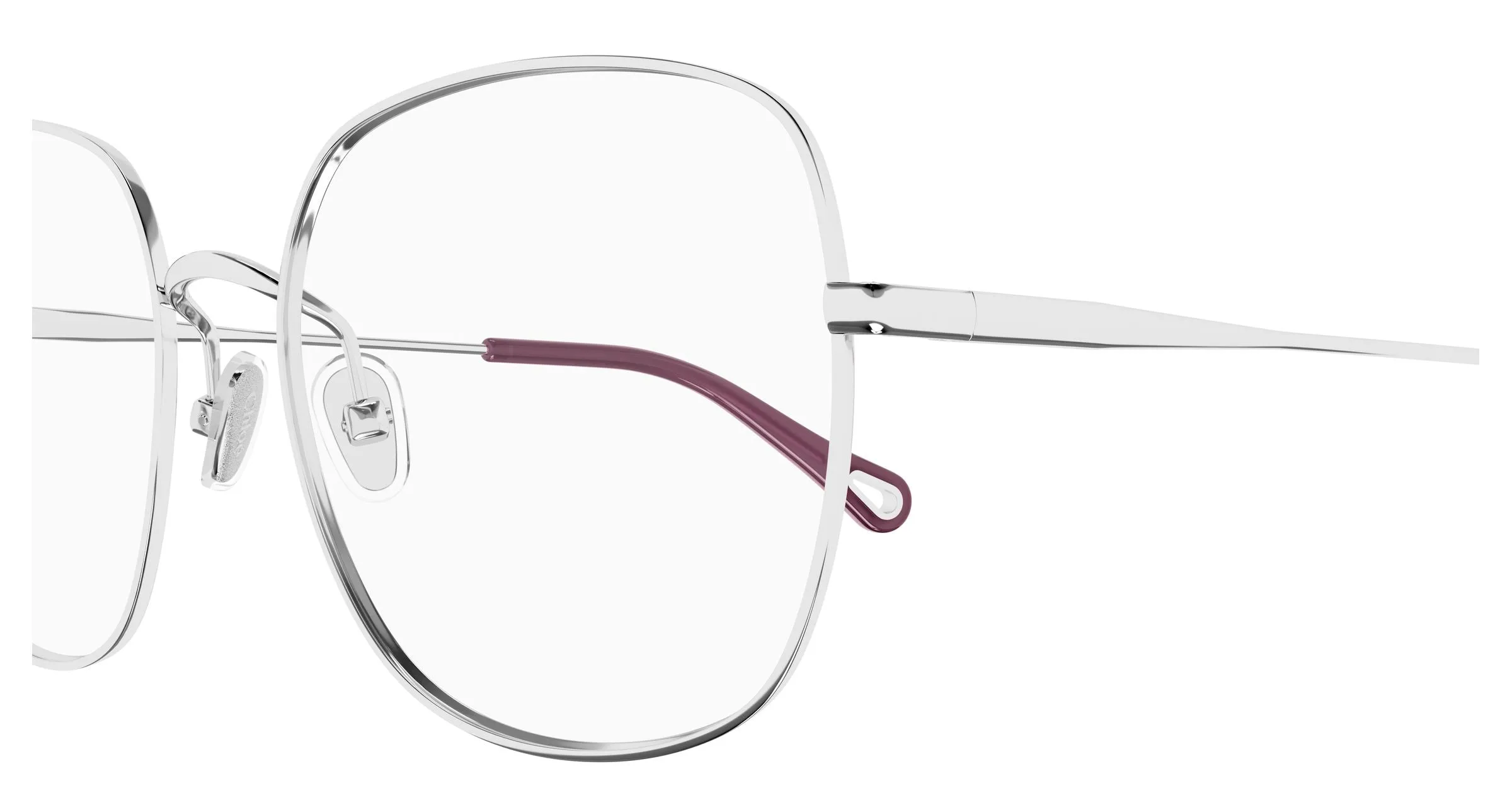 Chloé CH0345O 001 Montature da vista Metallo Argento Trasparente Geometrica - immagine 3