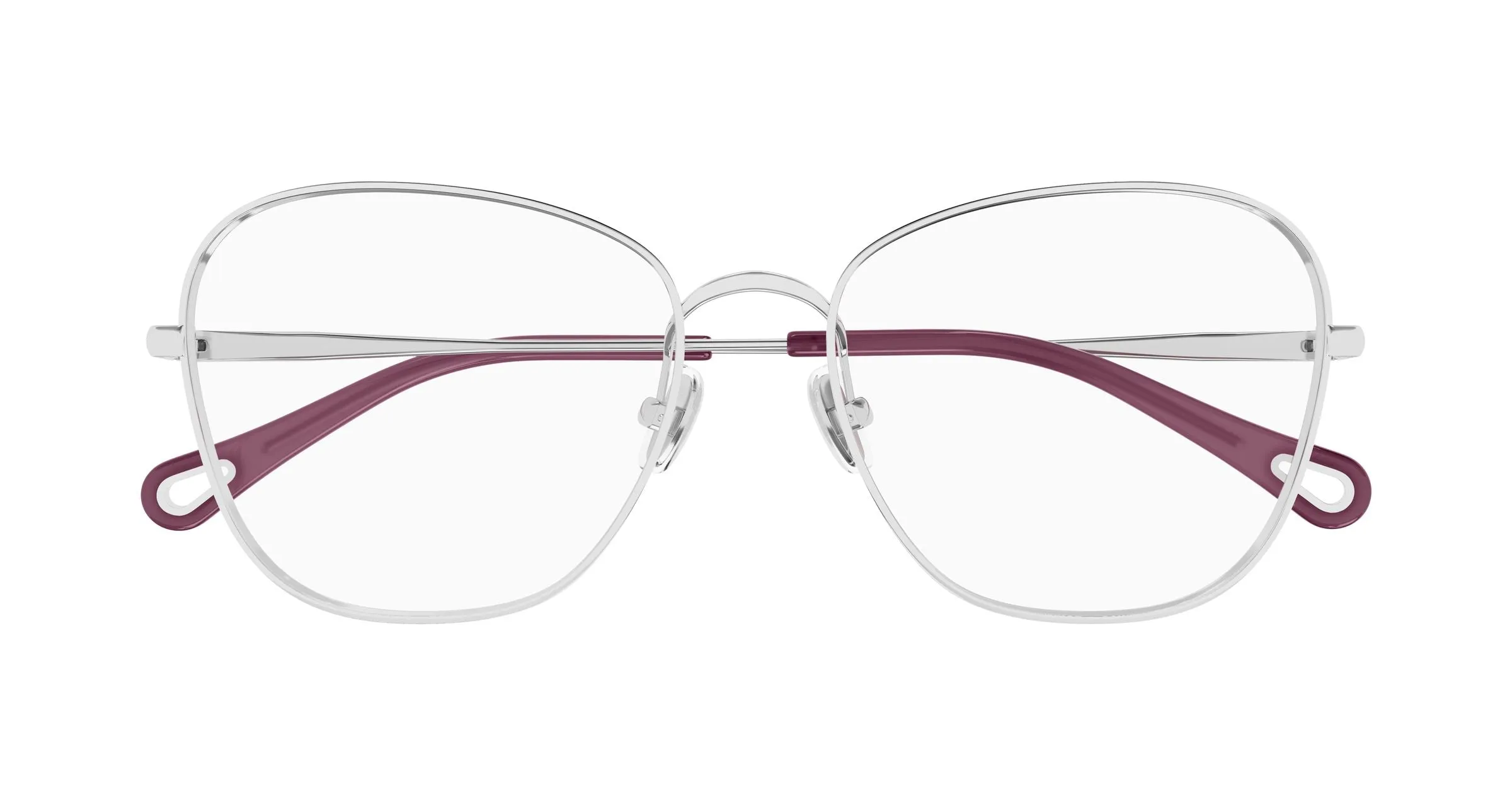 Chloé CH0344O 001 Montature da vista Metallo Argento Trasparente Cat Eye - immagine 2
