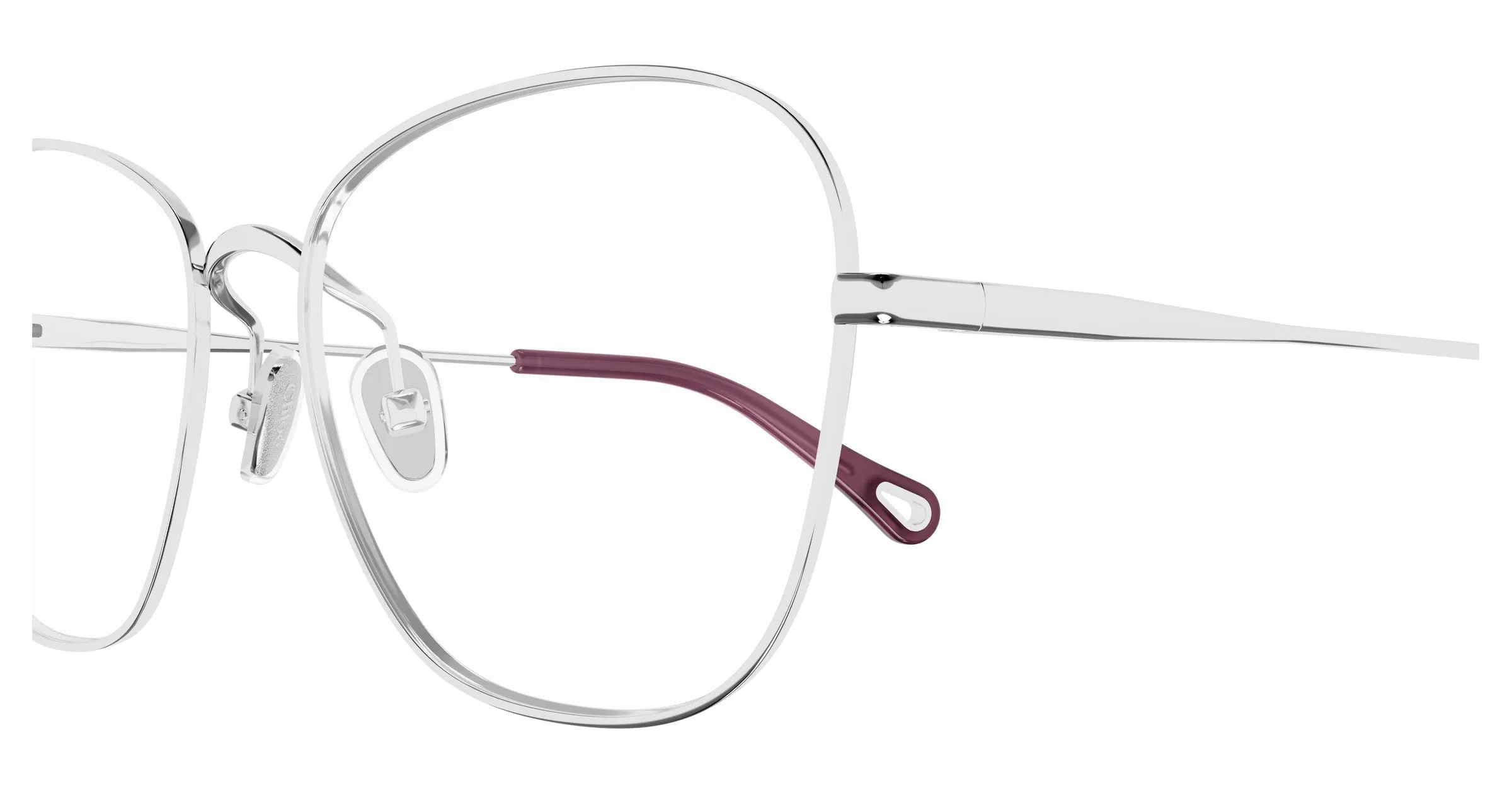 Chloé CH0344O 001 Montature da vista Metallo Argento Trasparente Cat Eye - immagine 3