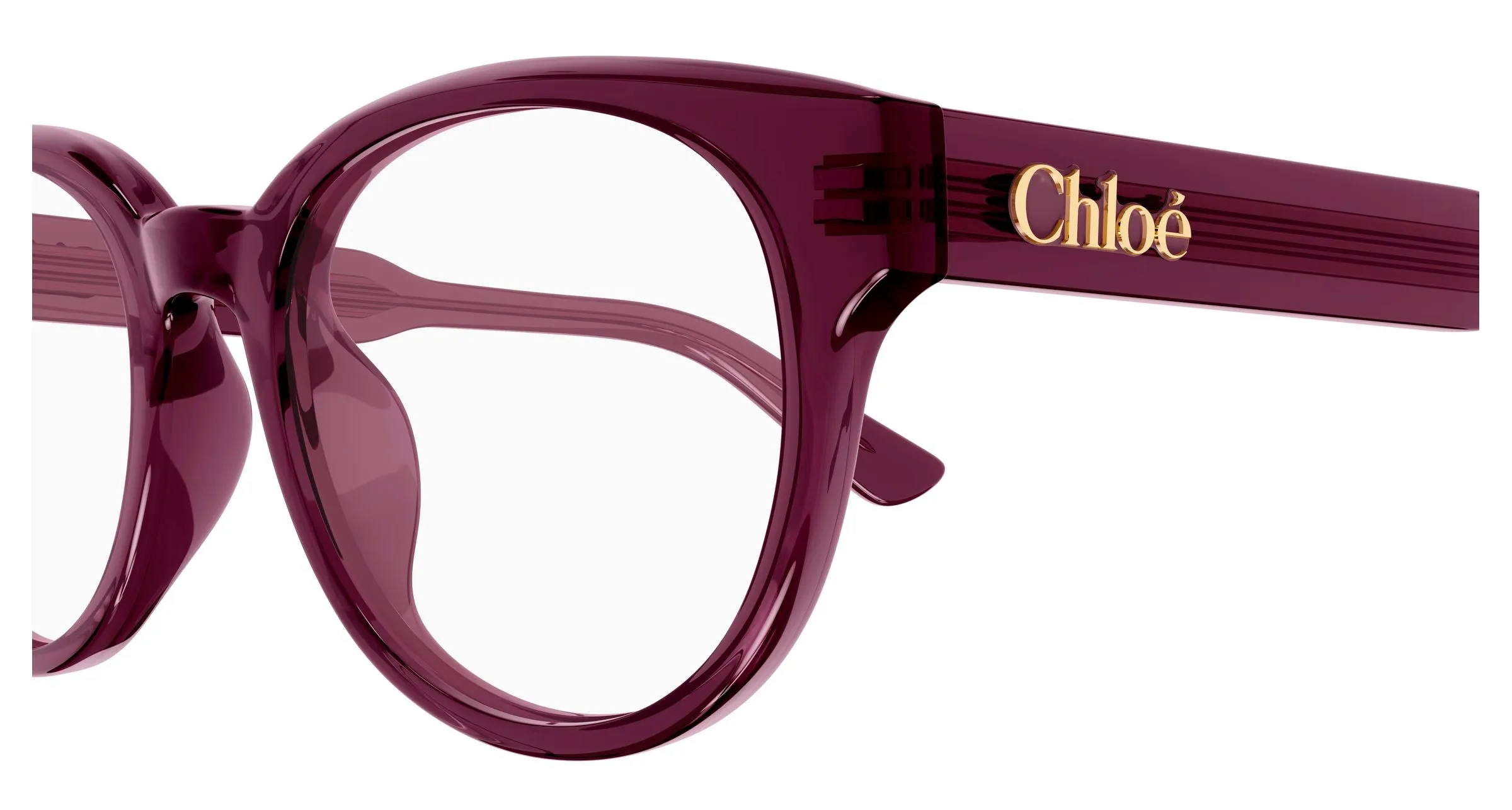 Chloé CH0343OA 005 Montature da vista Acetato Bordeaux Trasparente Rotonda - immagine 3