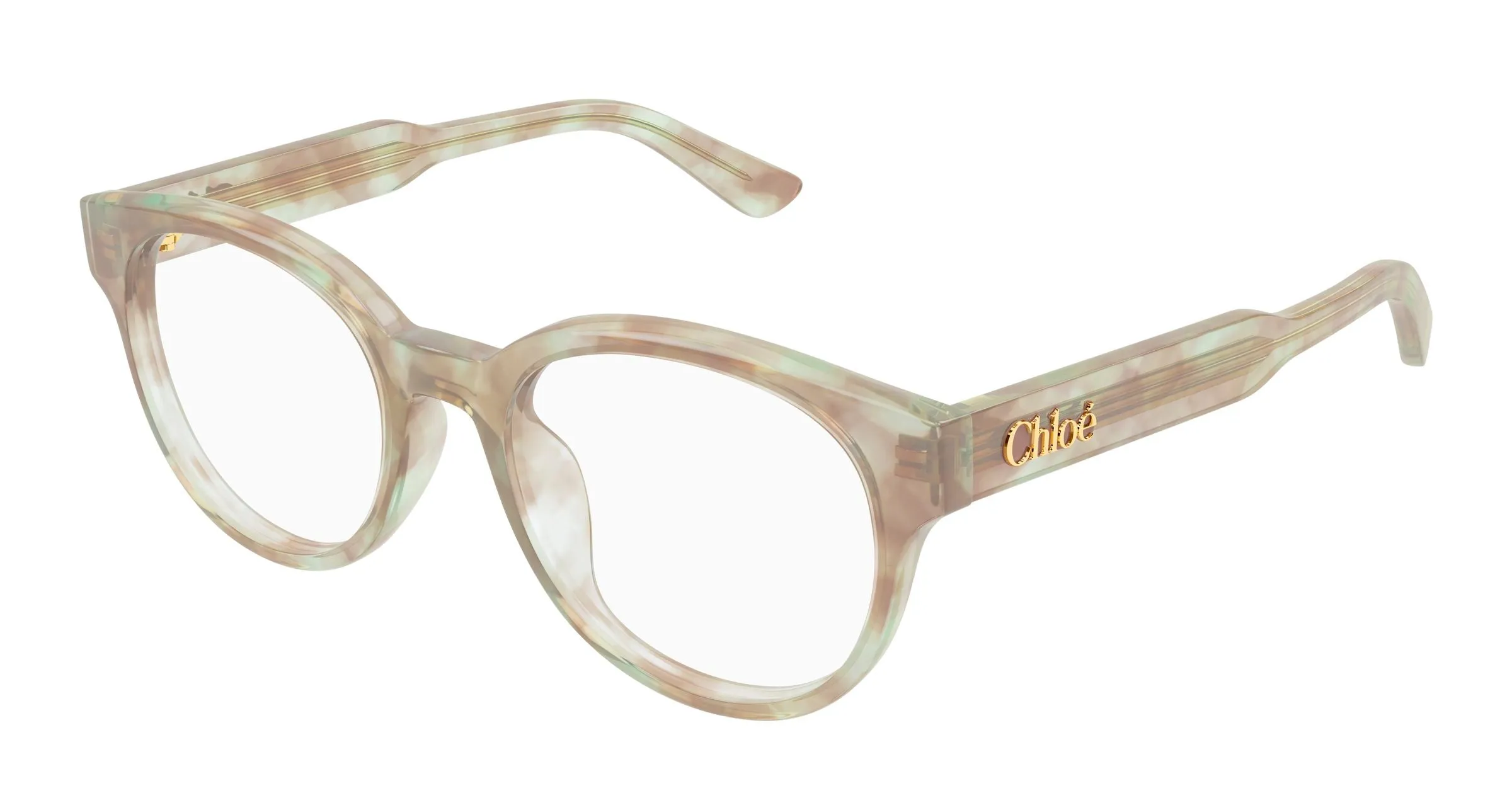 Chloé CH0343OA 004 Montature da vista Acetato Havana Trasparente Rotonda - immagine 1