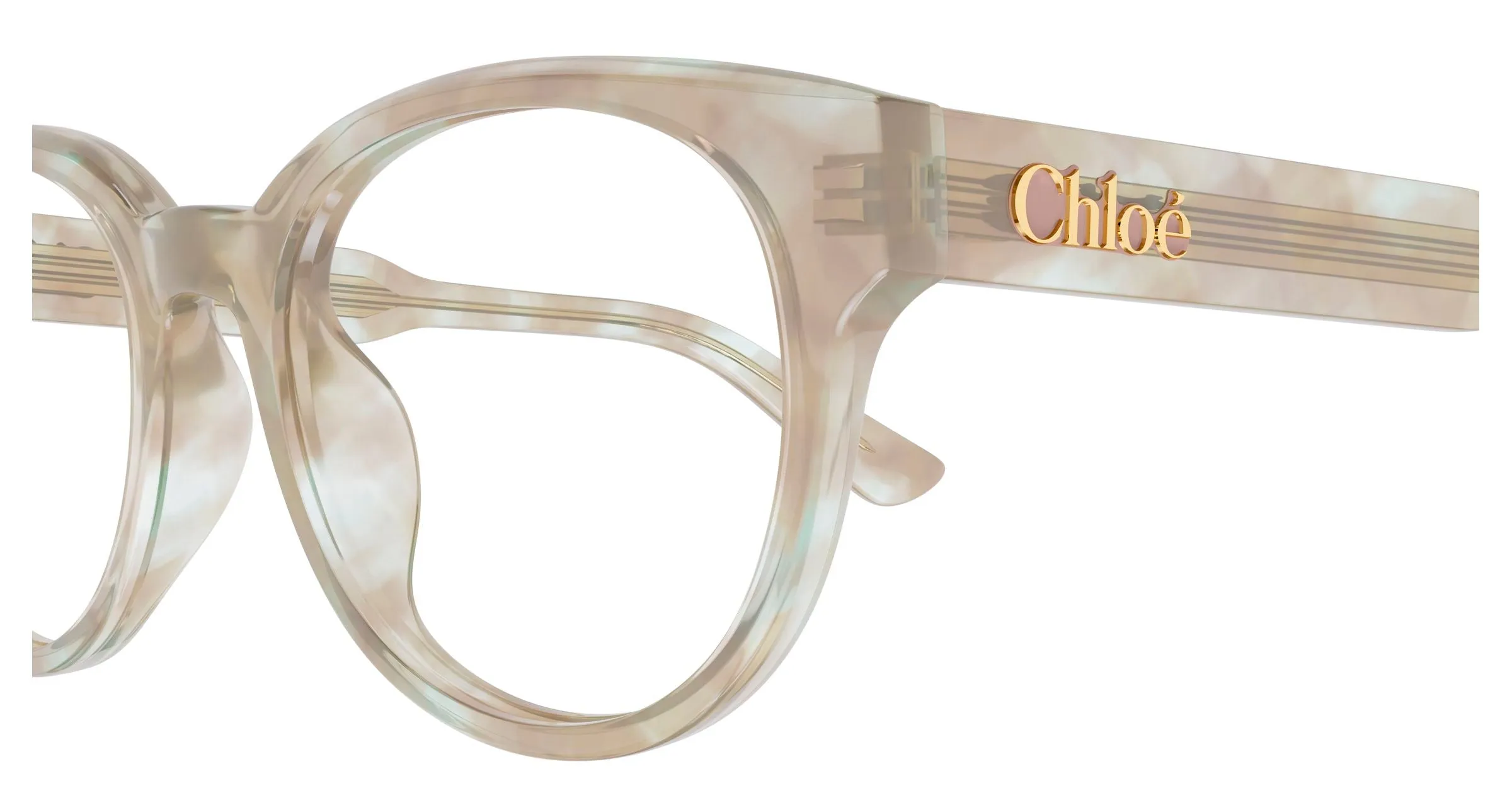 Chloé CH0343OA 004 Montature da vista Acetato Havana Trasparente Rotonda - immagine 3
